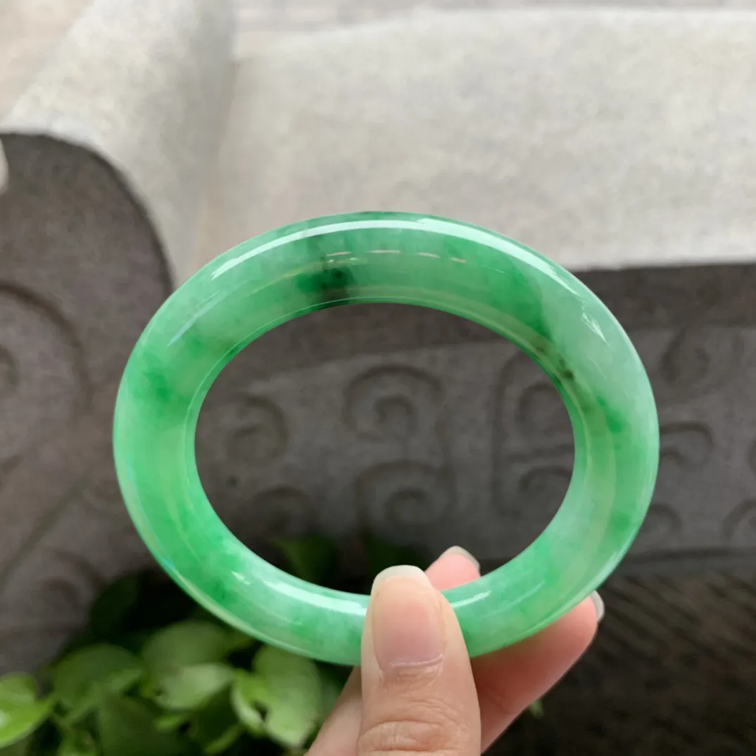 圈口 56.5-11.3【满阳绿圆条手镯】圆条56 57可戴