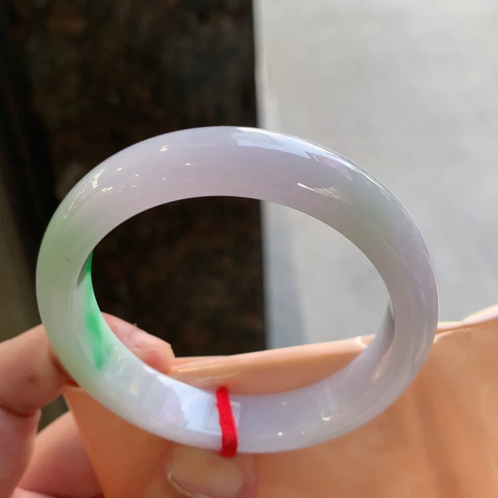 正圈冰糯春彩 无瑕 尺寸:53.8/12.4/7.9 超美