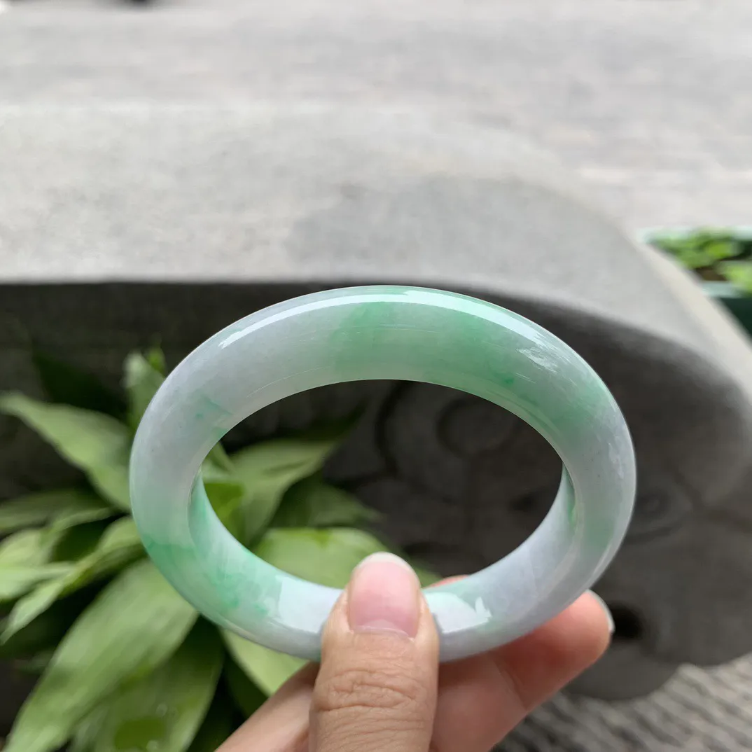 大圈口58-12.8-10.2 【飘阳绿正圈手镯】正圈58 59可戴