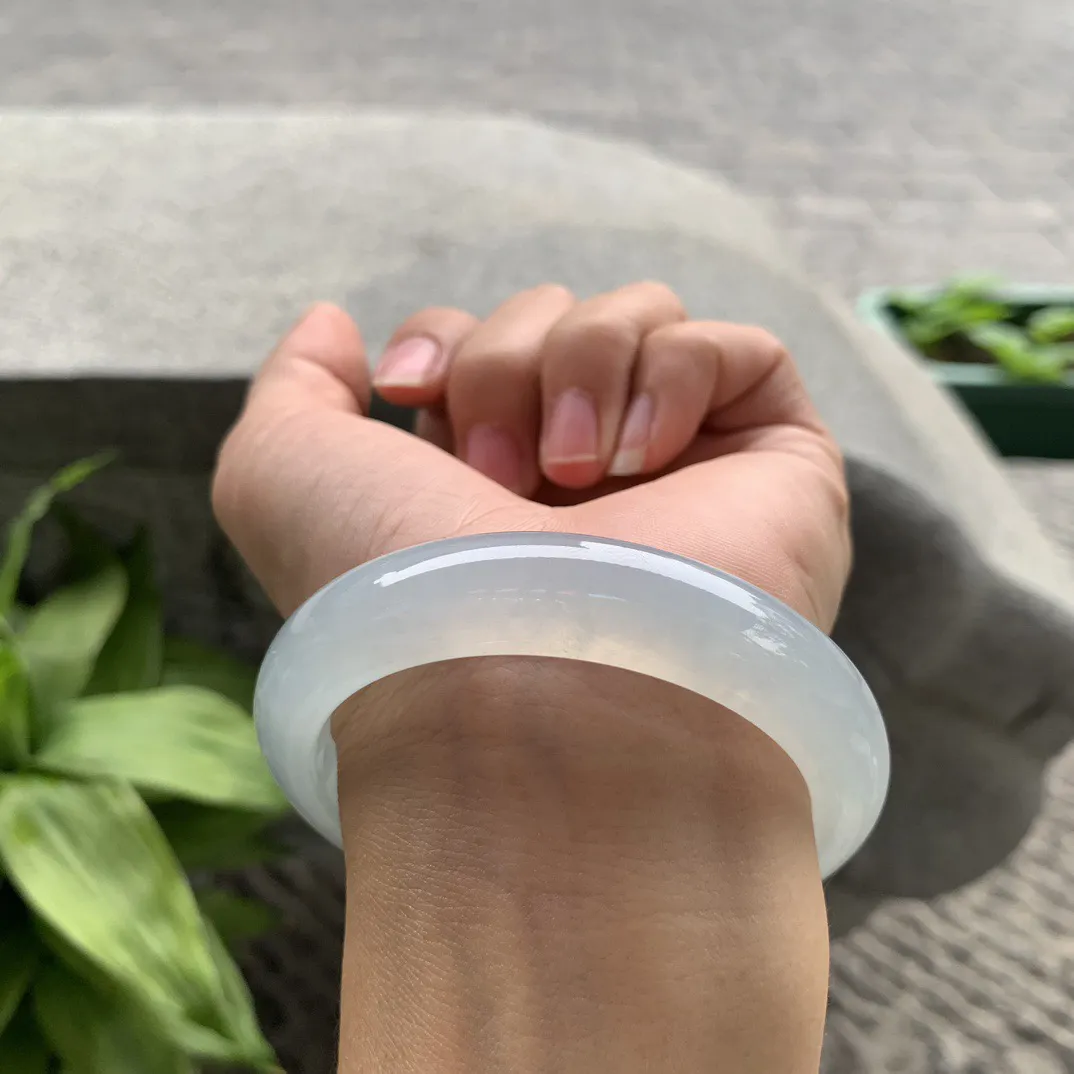 圈口55.8-12.7-8.6 【冰种正圈手镯】正圈55 56可戴