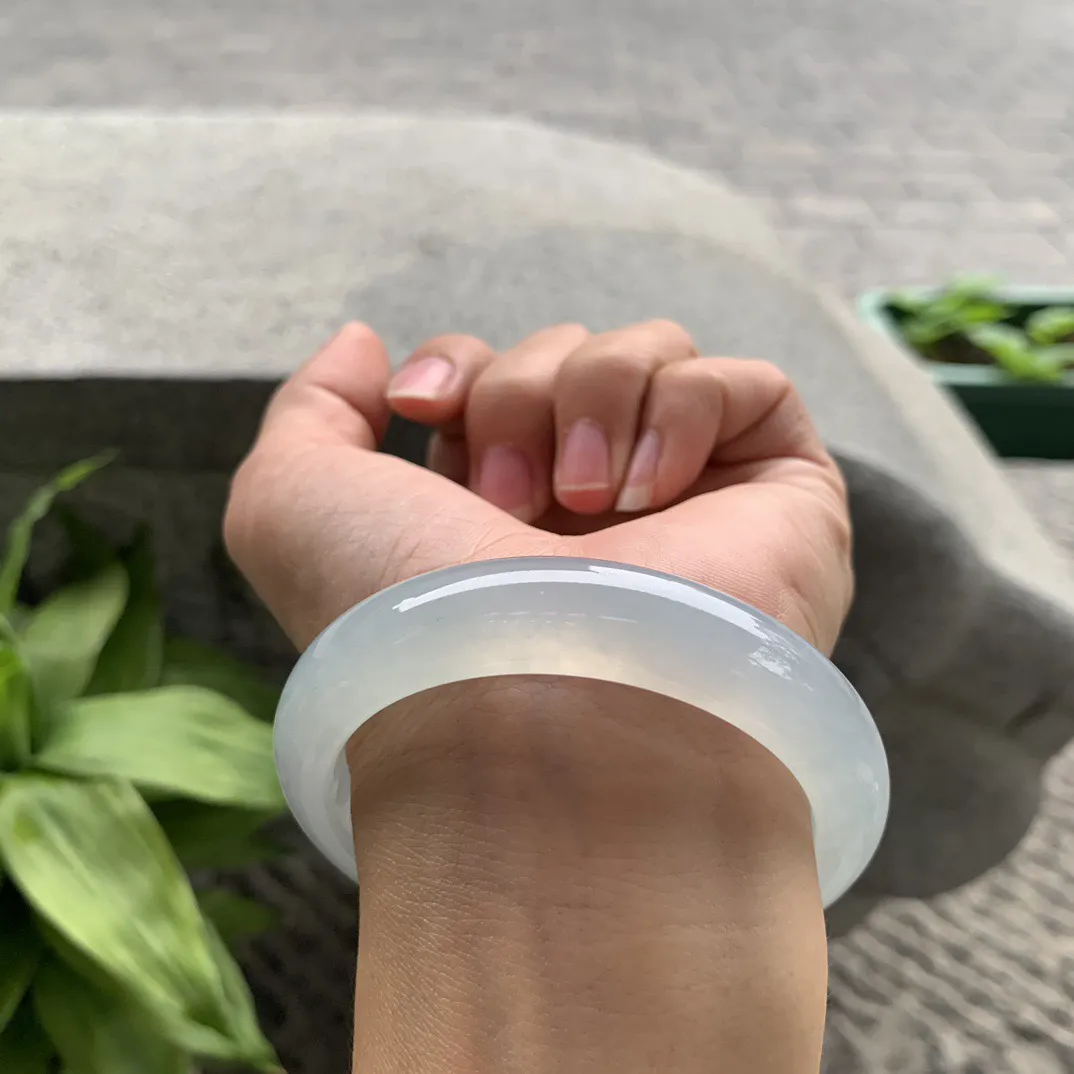 圈口55.8-12.7-8.6 【冰种正圈手镯】正圈55 56可戴