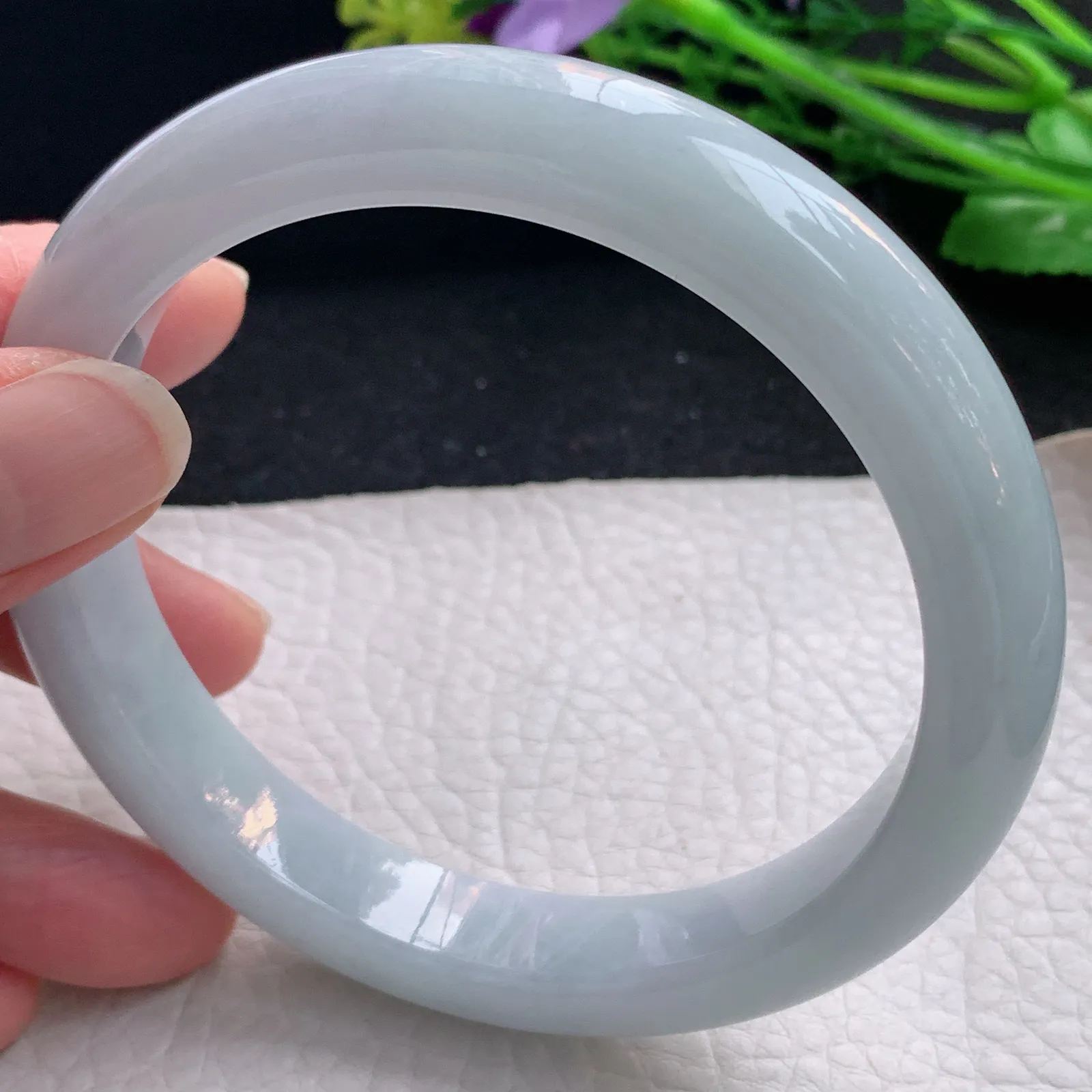 js大圈口66*12.2*9.2平安镯 缅甸翡翠a货玉手镯纯美宽边玉手环