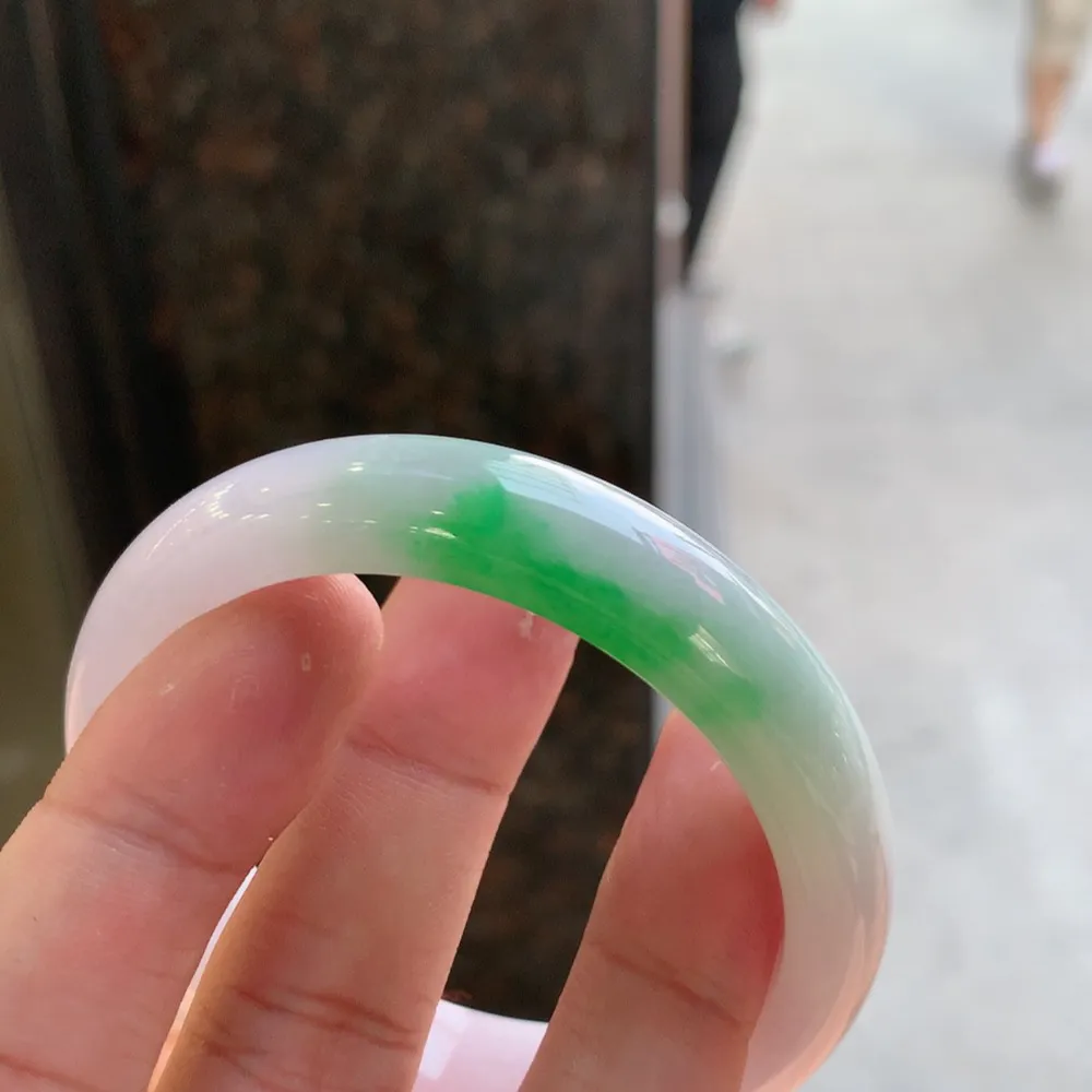 正圈冰糯春彩 无瑕 尺寸:53.8/12.4/7.9 超美