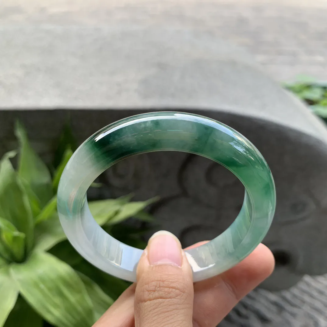 圈口 54.8-12.8-8.8【冰辣绿正圈手镯】正圈54 55可戴