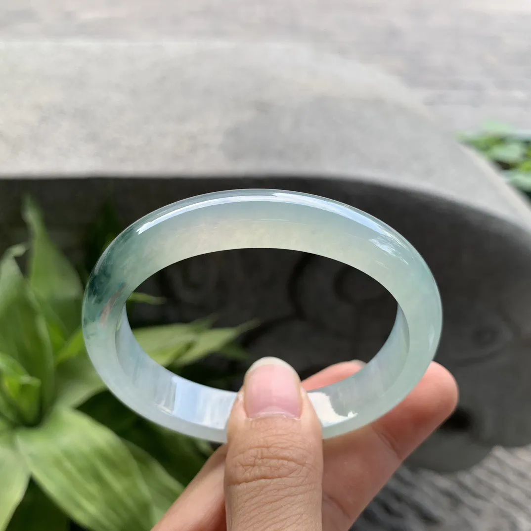 圈口56.2-49.4-12-7.4 【冰种飘花贵妃手镯】贵妃56 57可戴