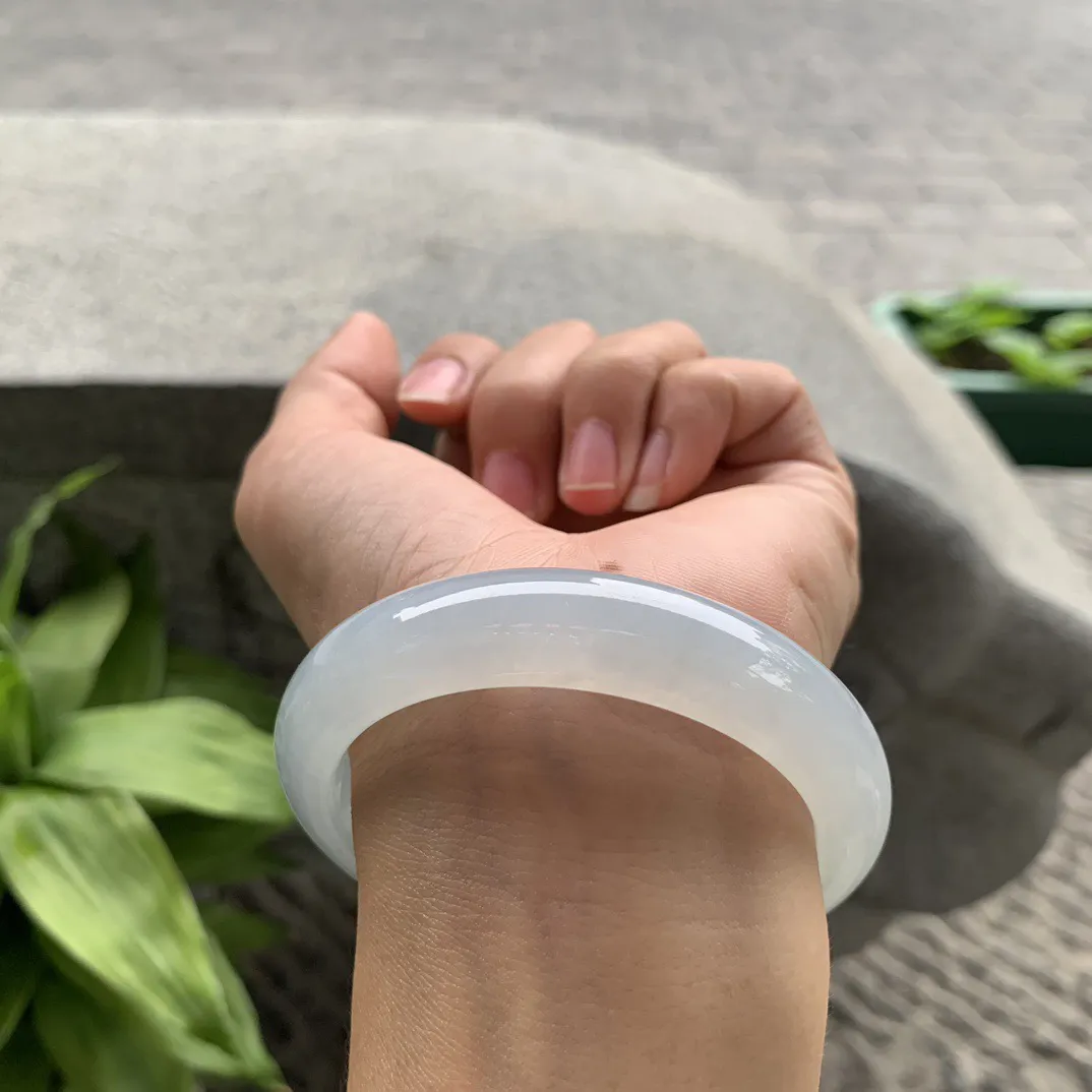 圈口55.8-12.7-8.6 【冰种正圈手镯】正圈55 56可戴