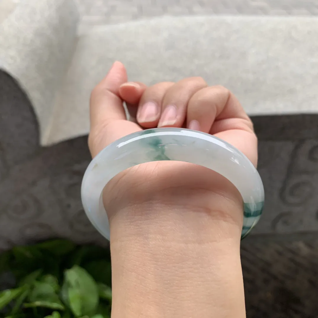 圈口55.8-12.5-8.1 【冰飘花正圈手镯】正圈55 56可戴