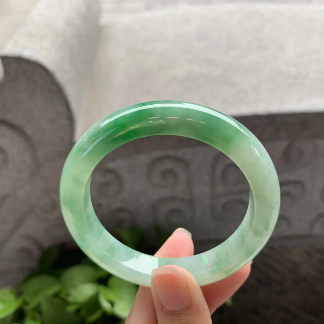 小圈口53-10.7-8.6 【芙蓉绿正圈手镯】正圈53 54可戴