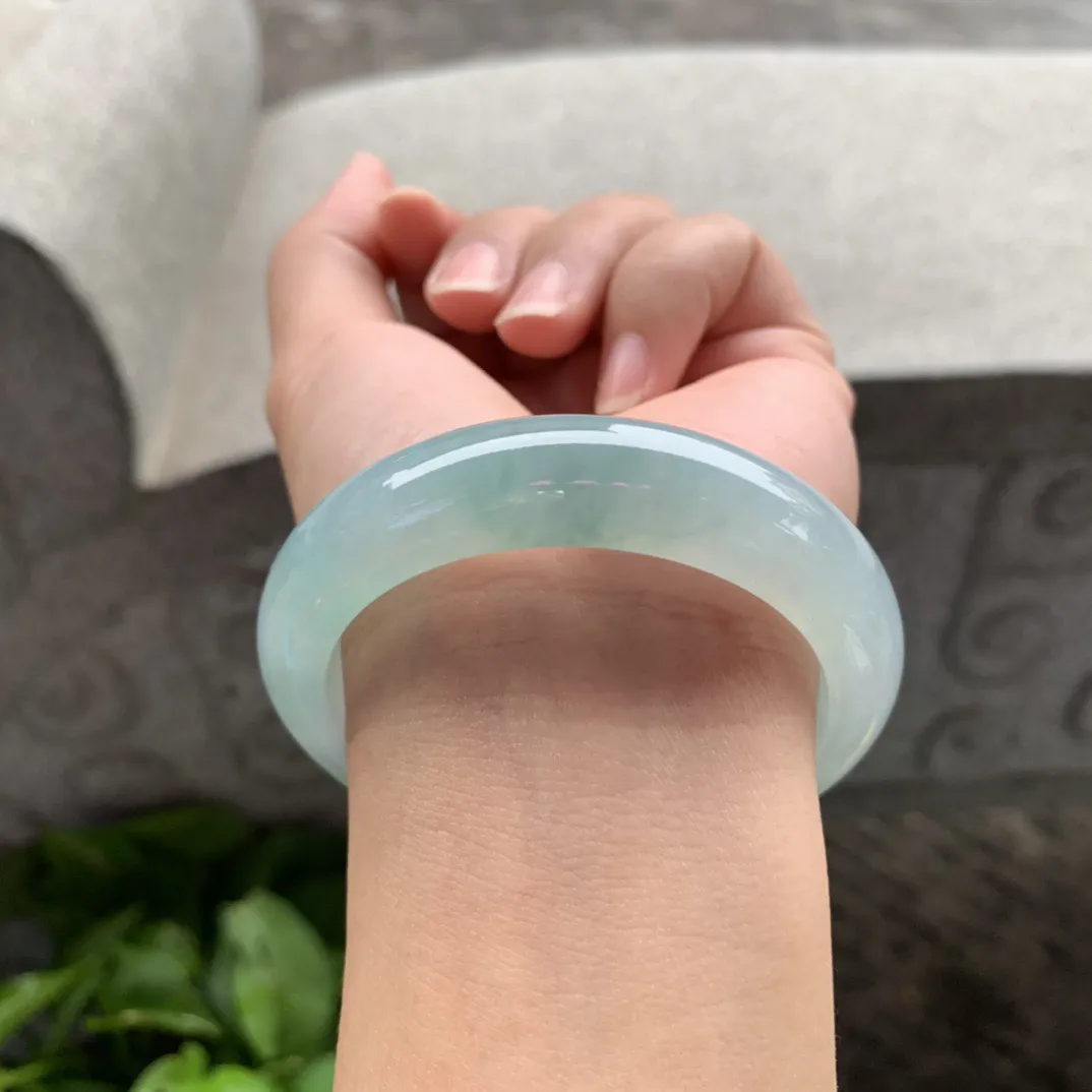 小圈口52.8-13.2-8.5 【冰晴蓝正圈手镯】正圈52 53可戴