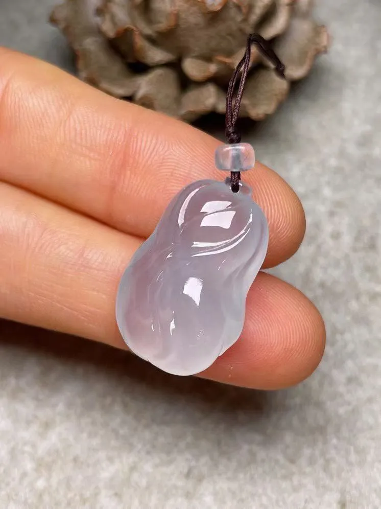 冰种【百财聚来】吊坠，种水好，玉质细腻 ，卖相好