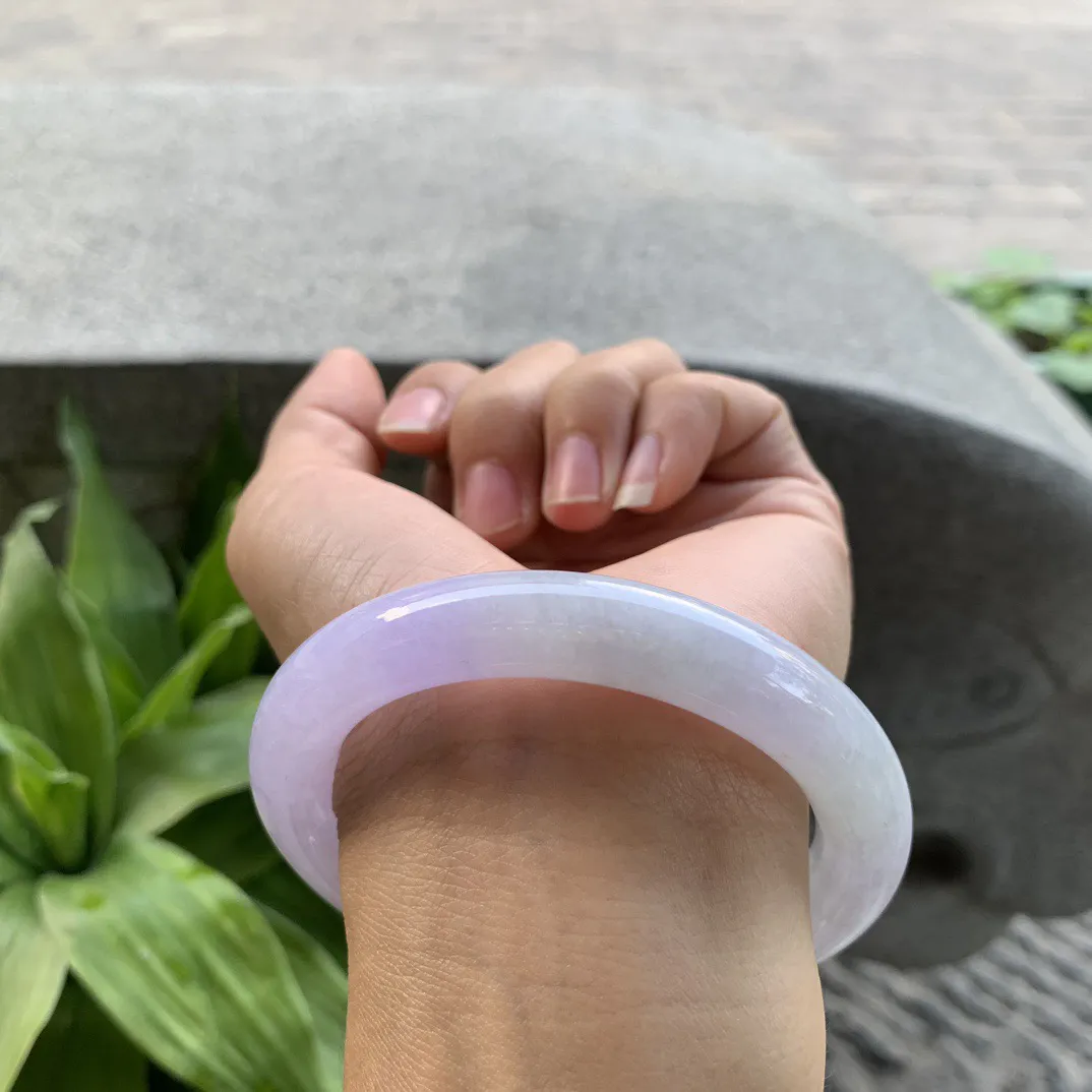 圈口56.5-11 【粉紫圆条手镯】圆条56 57可戴