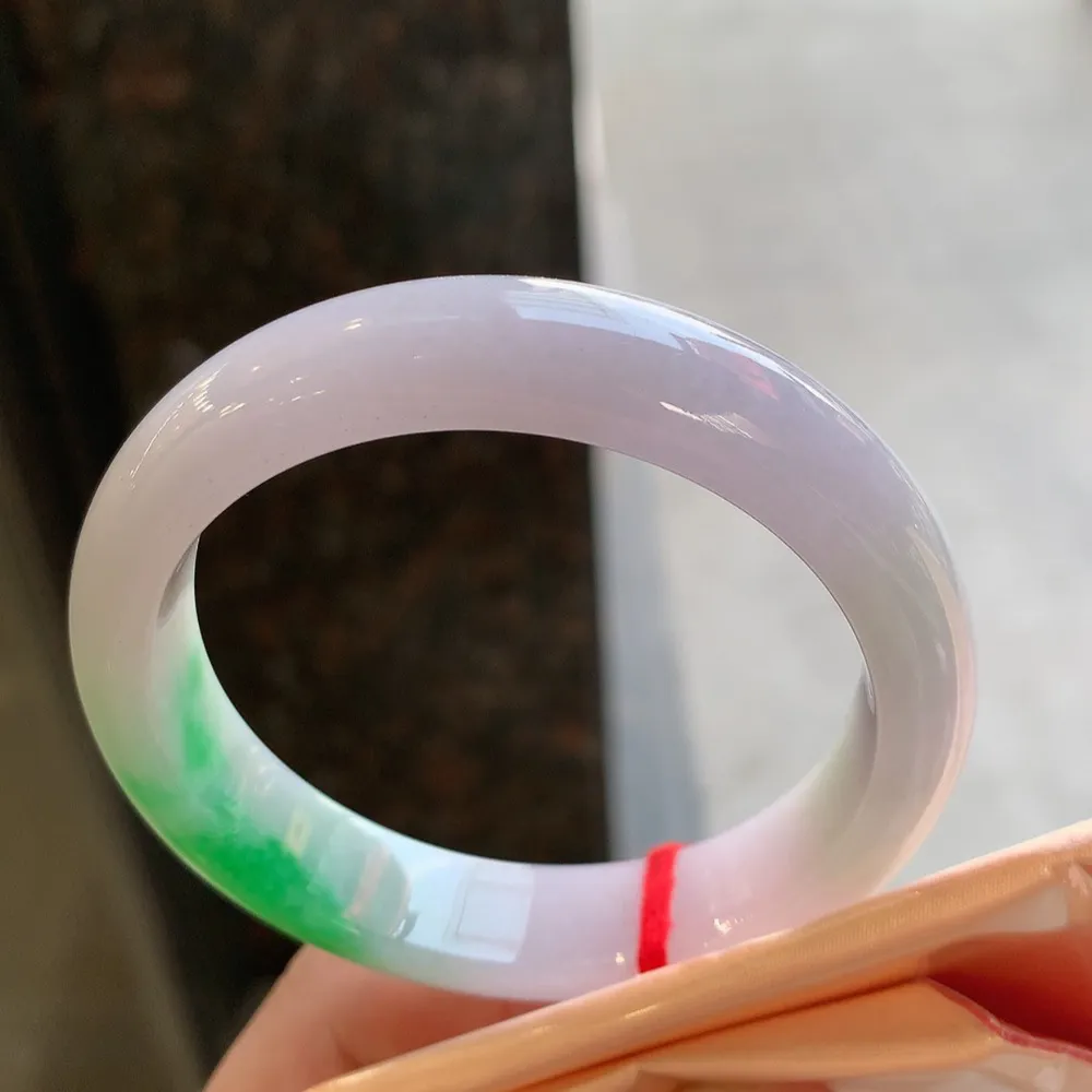 正圈冰糯春彩 无瑕 尺寸:53.8/12.4/7.9 超美