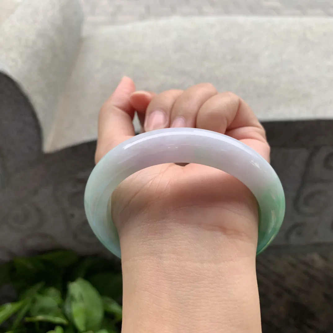 大圈口 58-12.7-9.6【飘绿正圈手镯】正圈58 59可戴