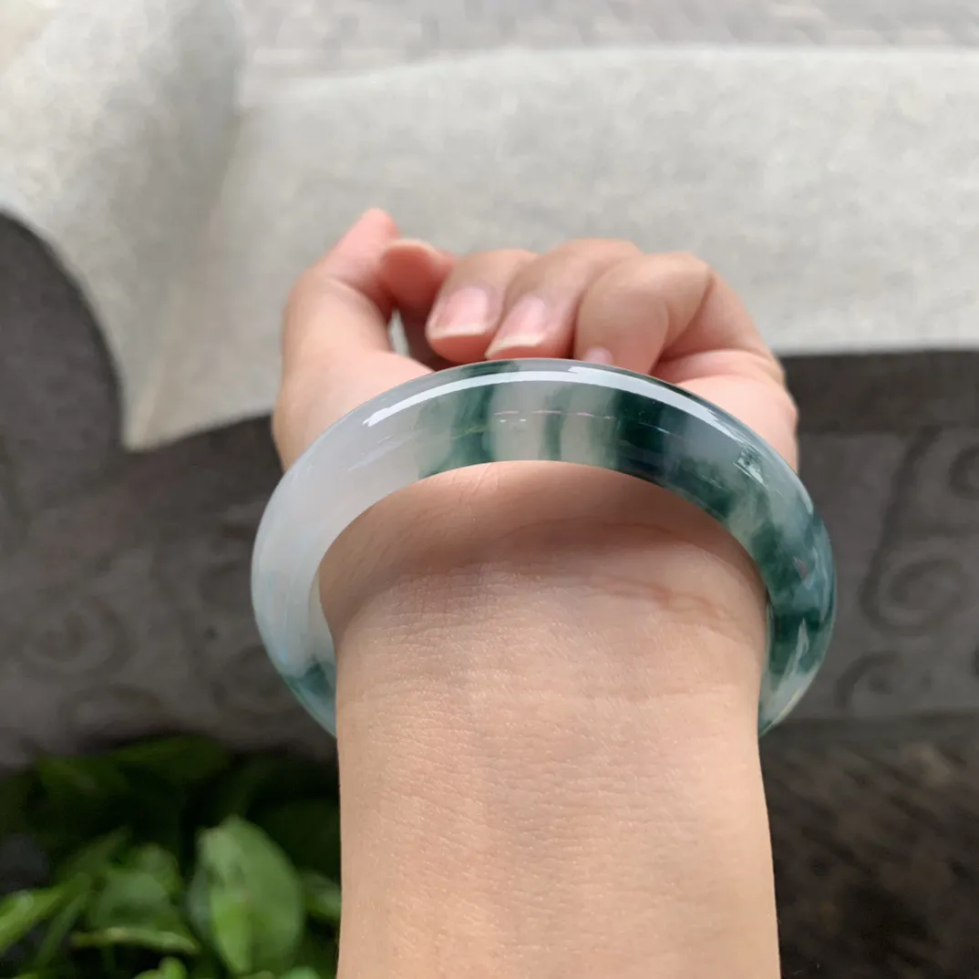 圈口55.8-12.5-8.1 【冰飘花正圈手镯】正圈55 56可戴