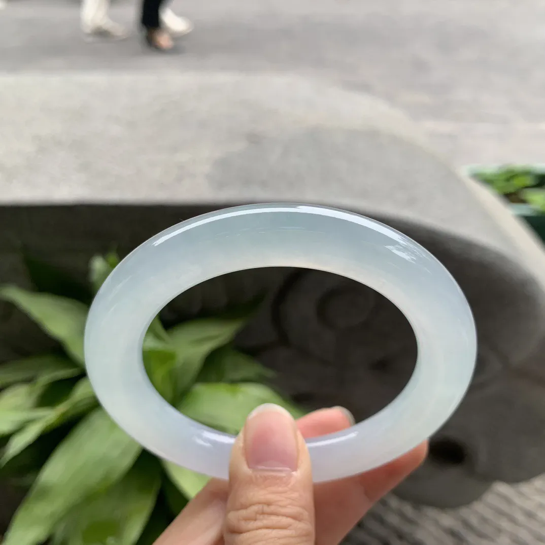 圈口 57.6-9.9【高冰晴圆条手镯】圆条57 58可戴 冰透水润