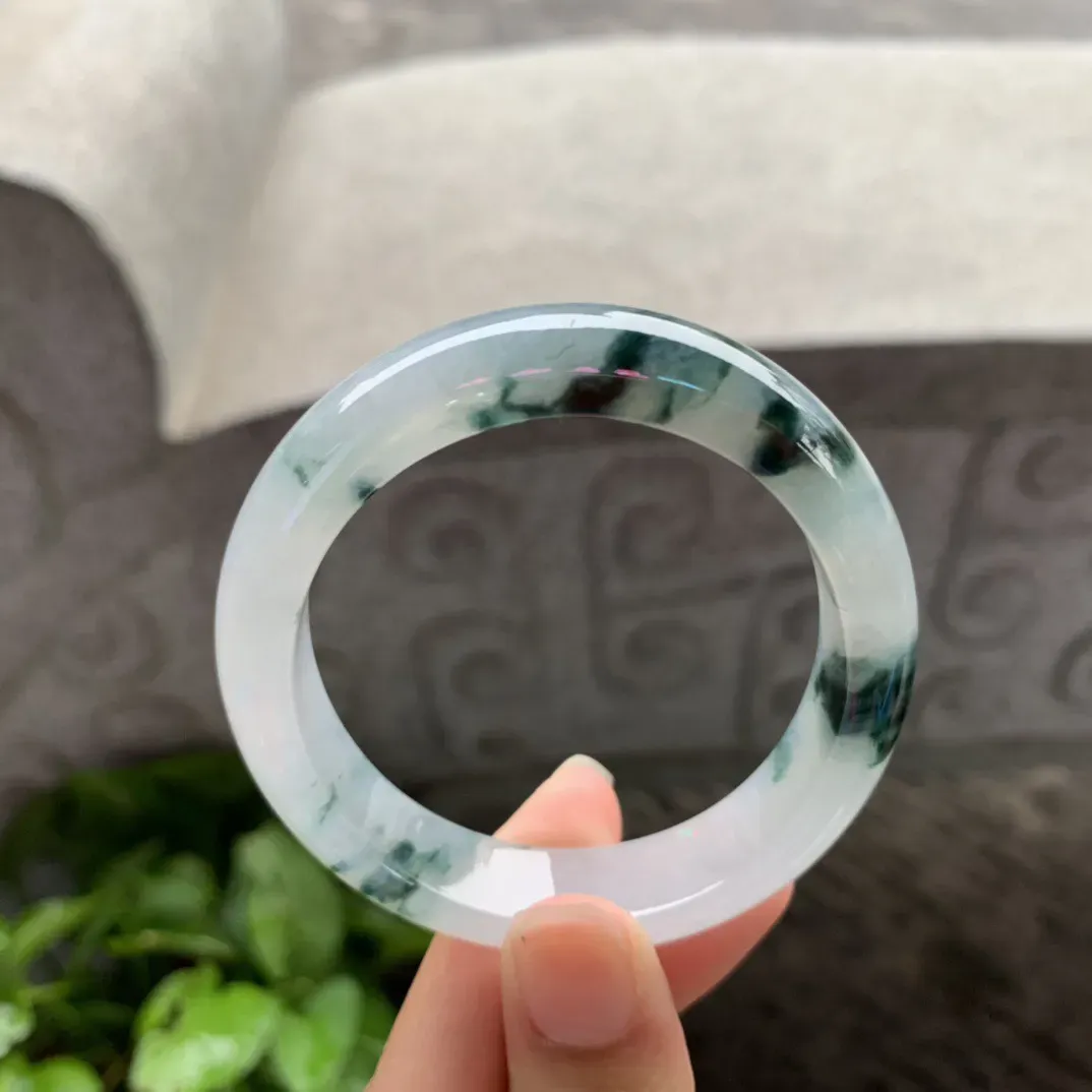 圈口54.3-48.6-12.9-7.9 【冰飘花贵妃手镯】贵妃54 55可戴