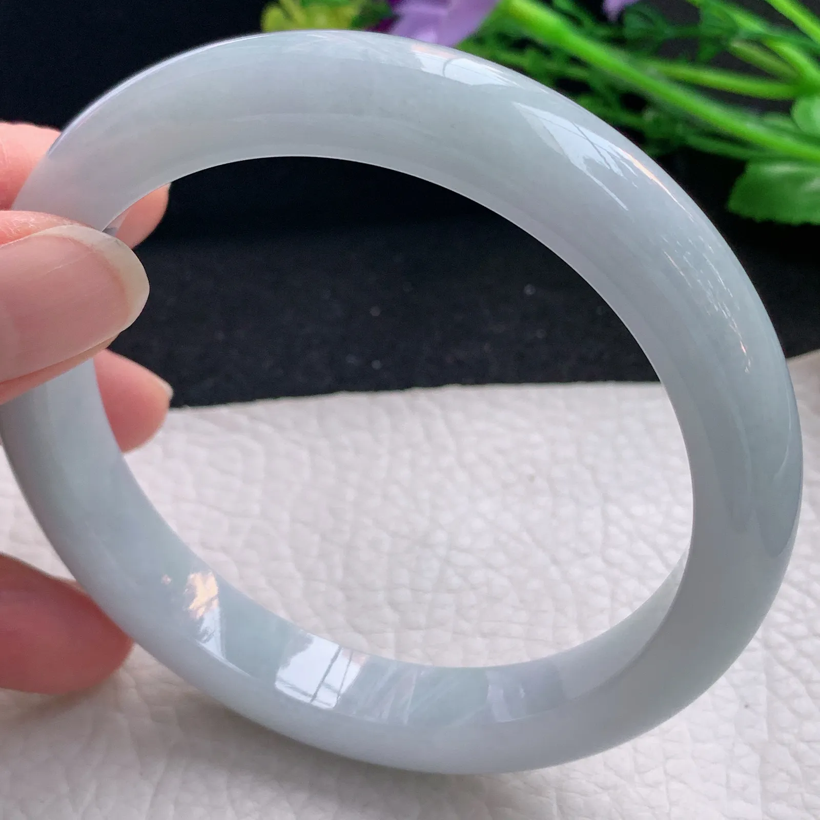 js大圈口66*12.2*9.2平安镯 缅甸翡翠a货玉手镯纯美宽边玉手环