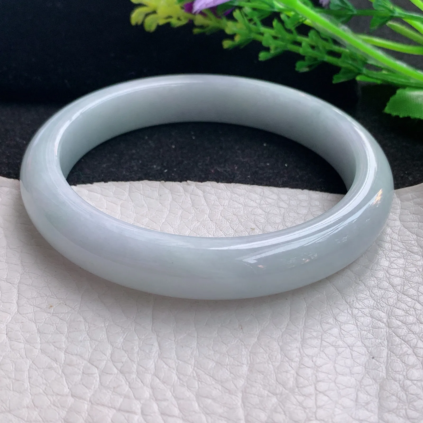 js大圈口66*12.2*9.2平安镯 缅甸翡翠a货玉手镯纯美宽边玉手环