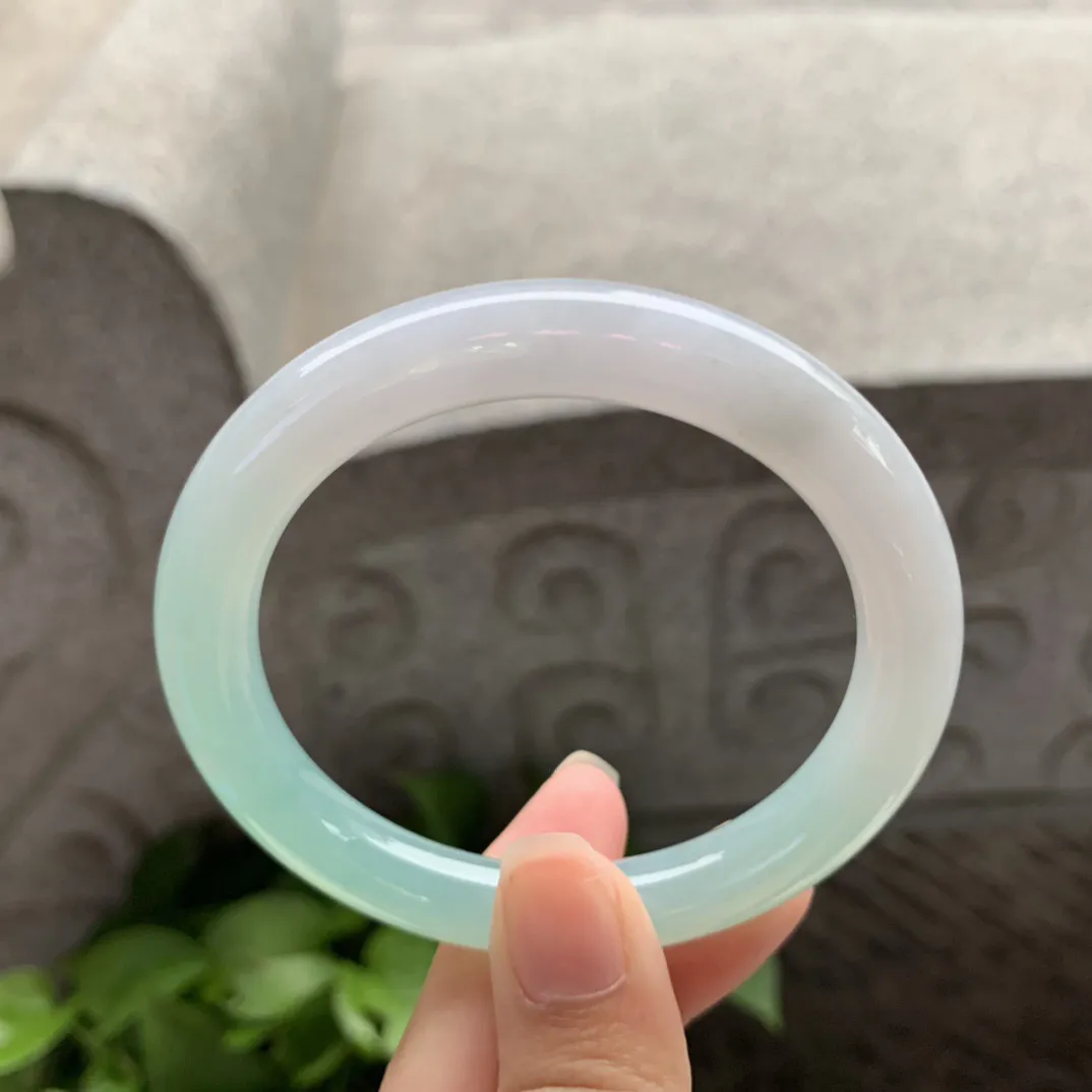 圈口 54.5-9【冰果绿圆条手镯】圆条54 55可戴