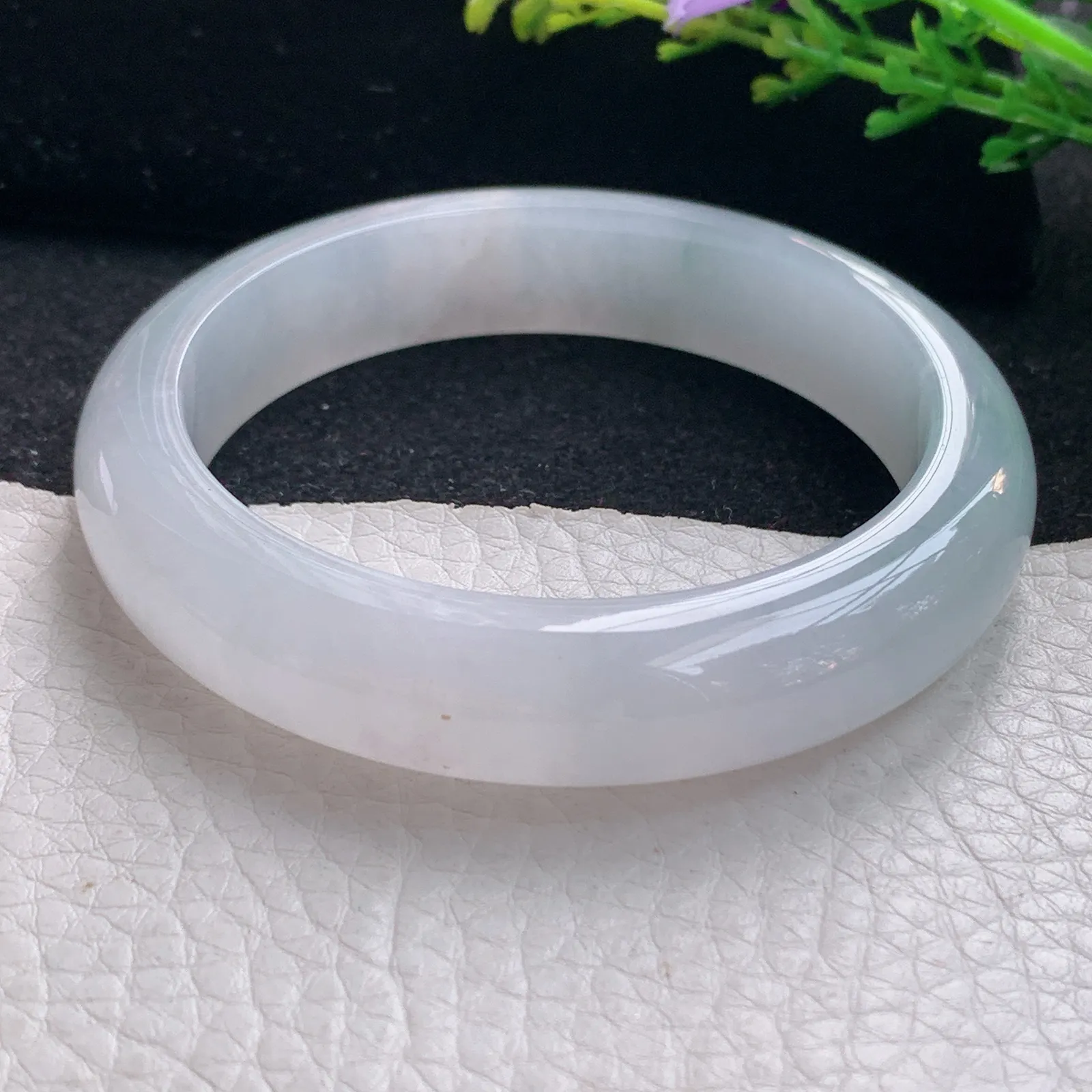 r自然光55*12.6*8.5镯 翡翠a货玉手镯冰起光宽边珠宝玉手环