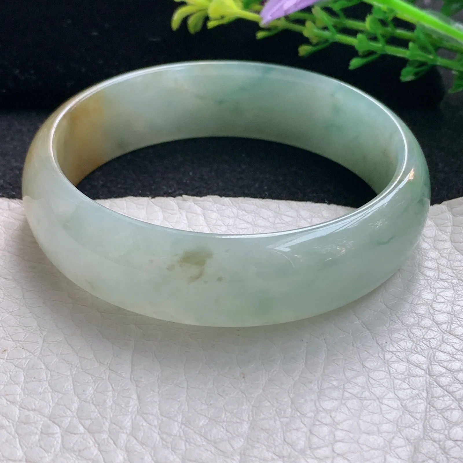 mq自然光59*16.8*6.5平安镯 缅甸翡翠冰三彩宽边珠宝玉手镯