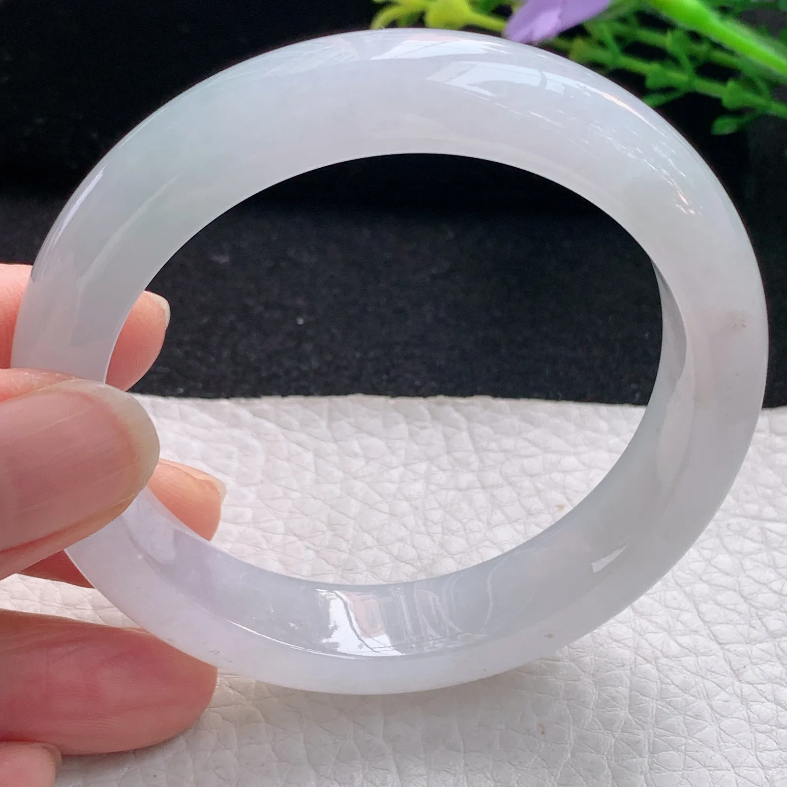 r自然光55*12.6*8.5镯 翡翠a货玉手镯冰起光宽边珠宝玉手环