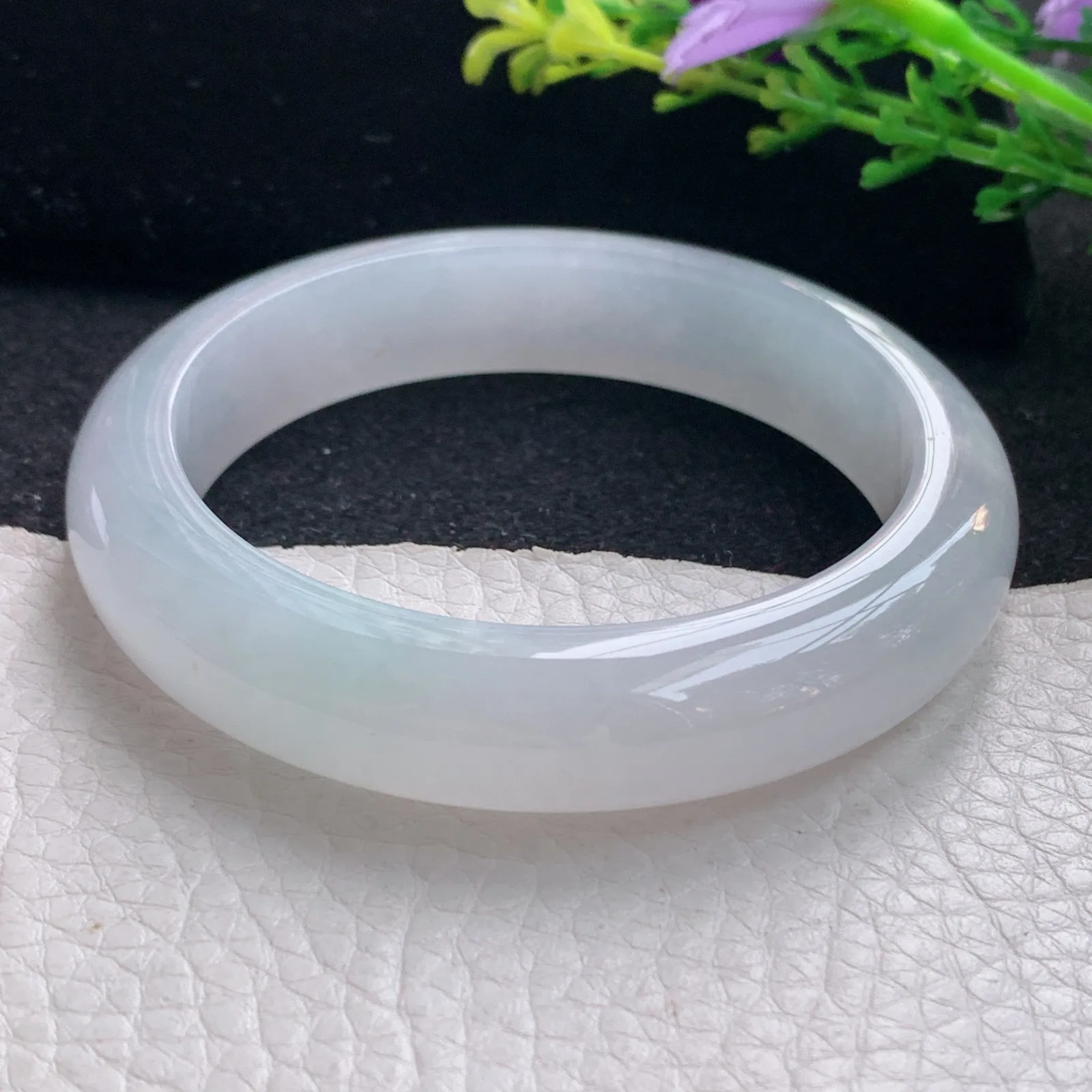 r自然光55*12.6*8.5镯 翡翠a货玉手镯冰起光宽边珠宝玉手环