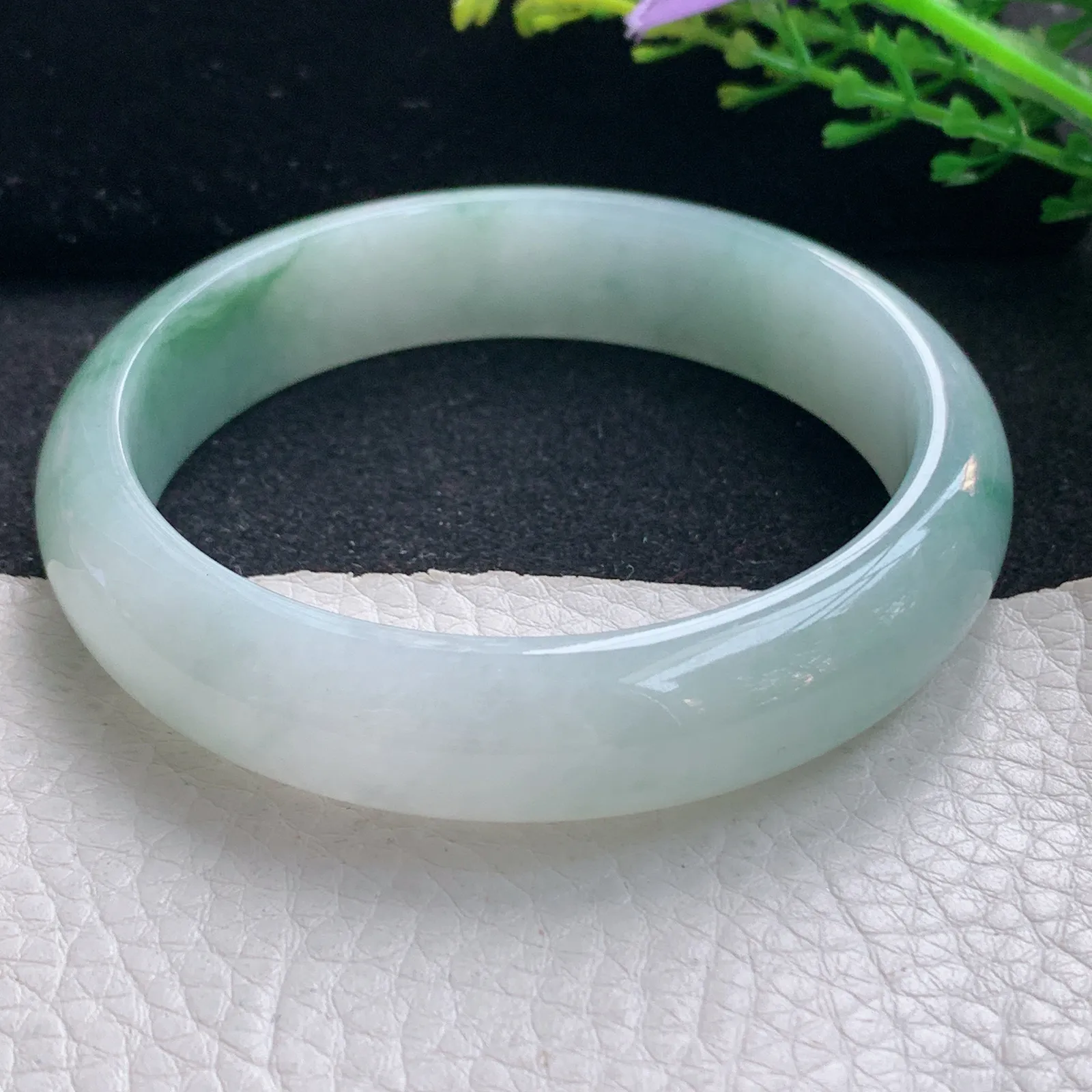 ss大圈口60*14.2*7.6平安镯 翡翠a货玉手镯飘花宽边珠宝玉手环