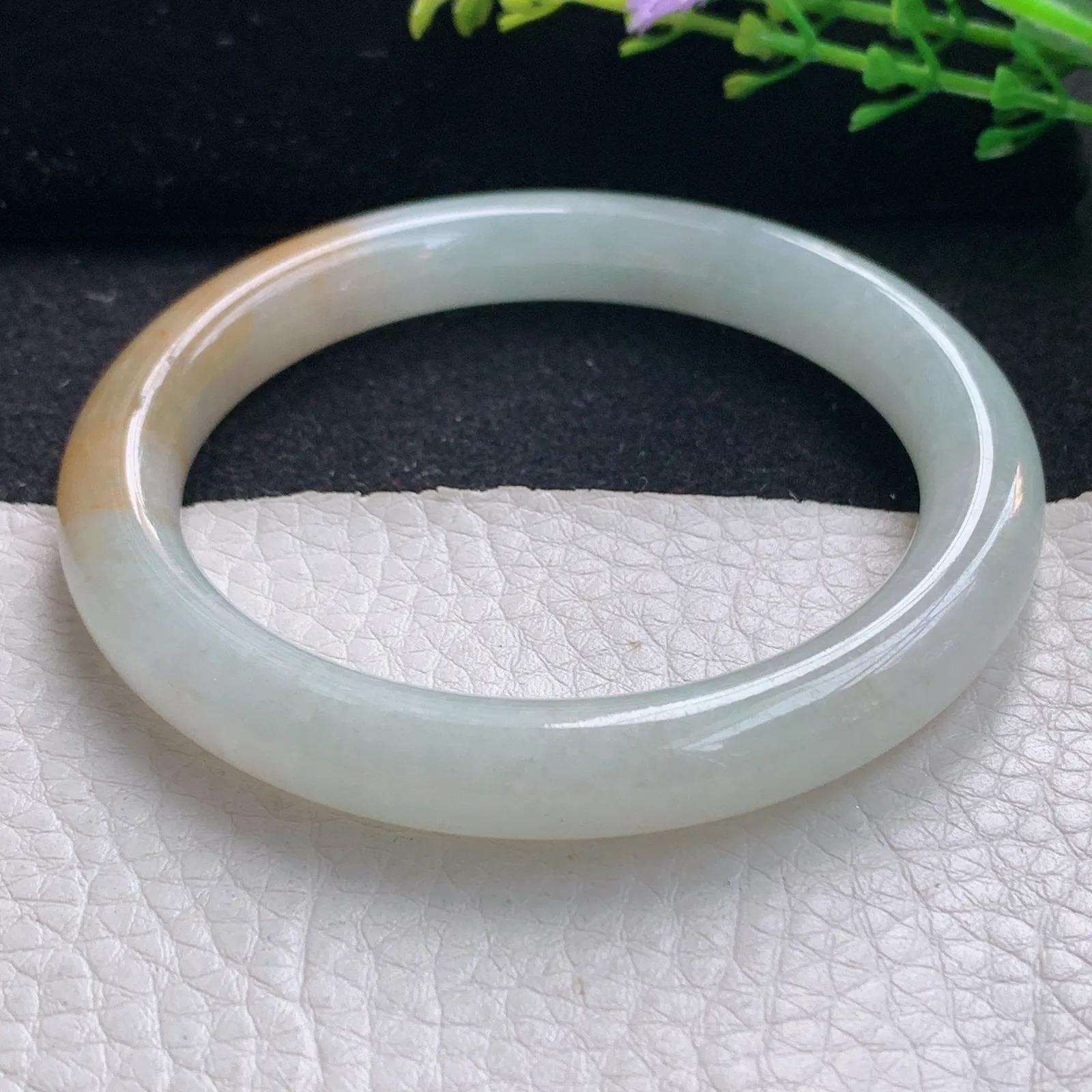 mq自然光54.5*9*8.8美人镯 天然缅甸翡翠冰双彩圆条珠宝玉手镯