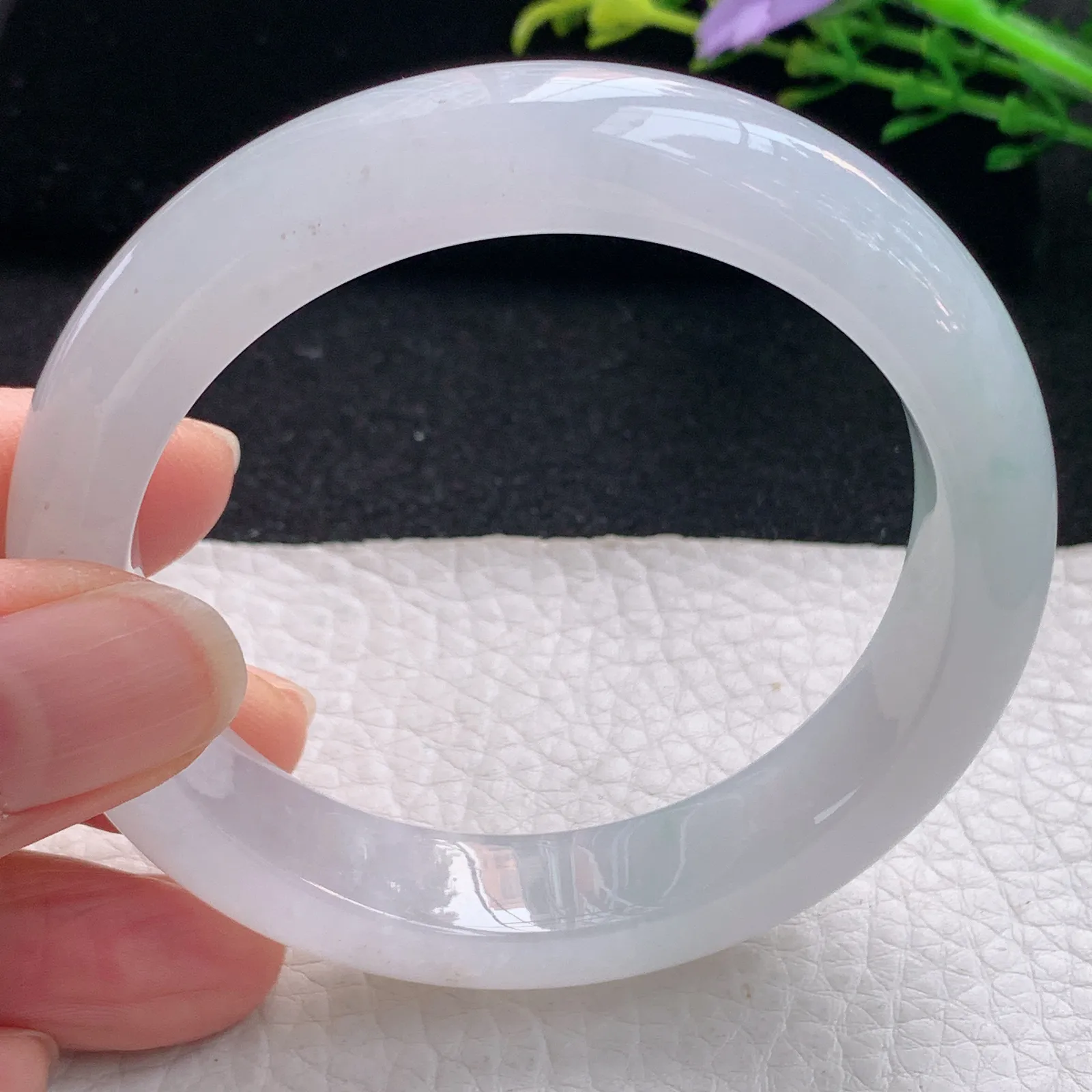 r自然光55*12.6*8.5镯 翡翠a货玉手镯冰起光宽边珠宝玉手环