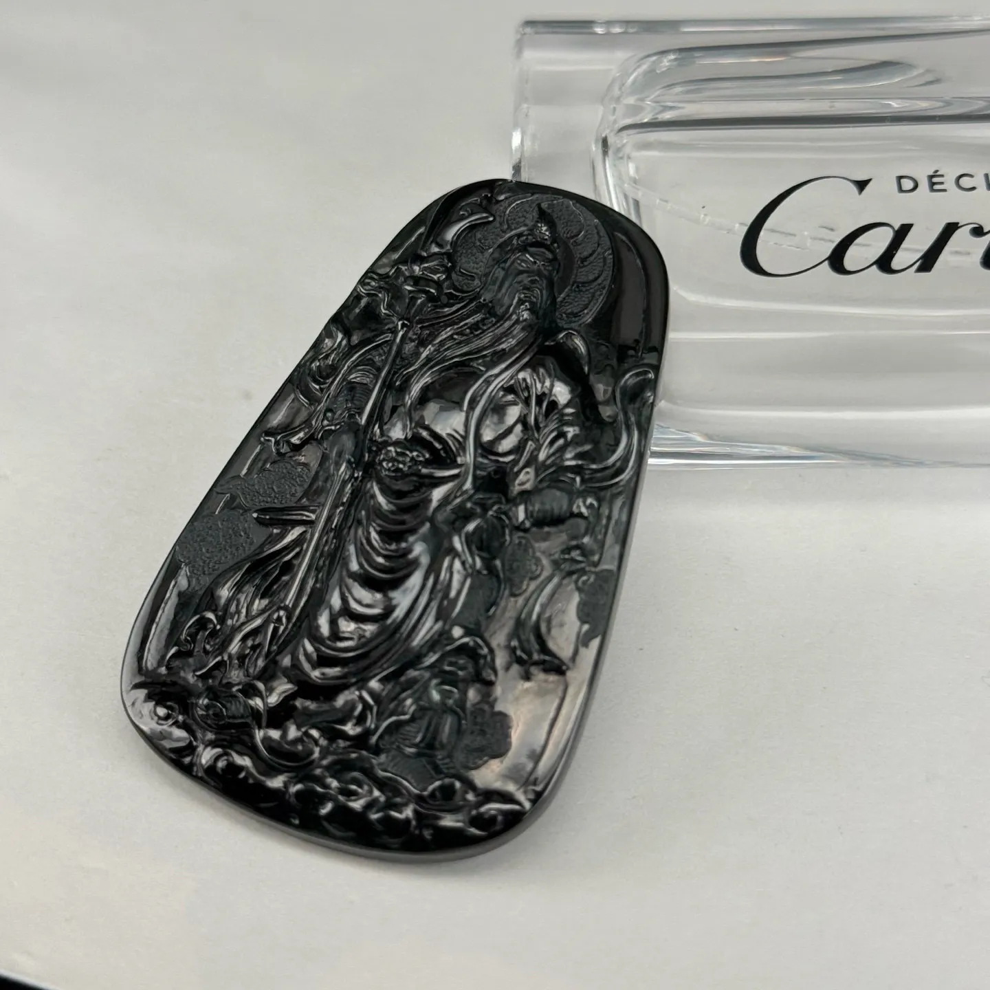 精品墨翠关公 种好色正 黑度好 打灯通透 油性足 尺寸64