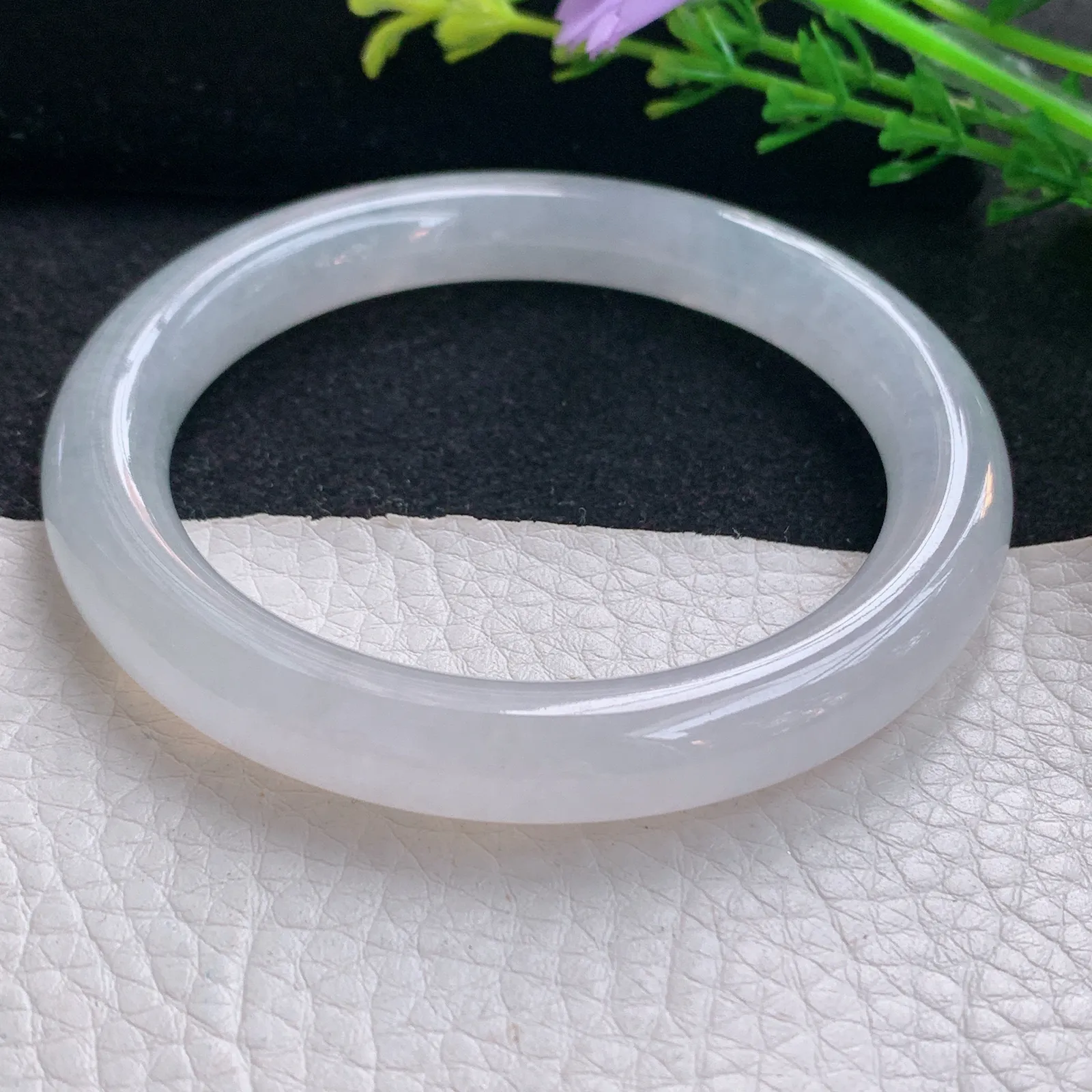 nr自然光56*9.3美人镯 翡翠a货玉手镯冰润圆条珠宝玉手环