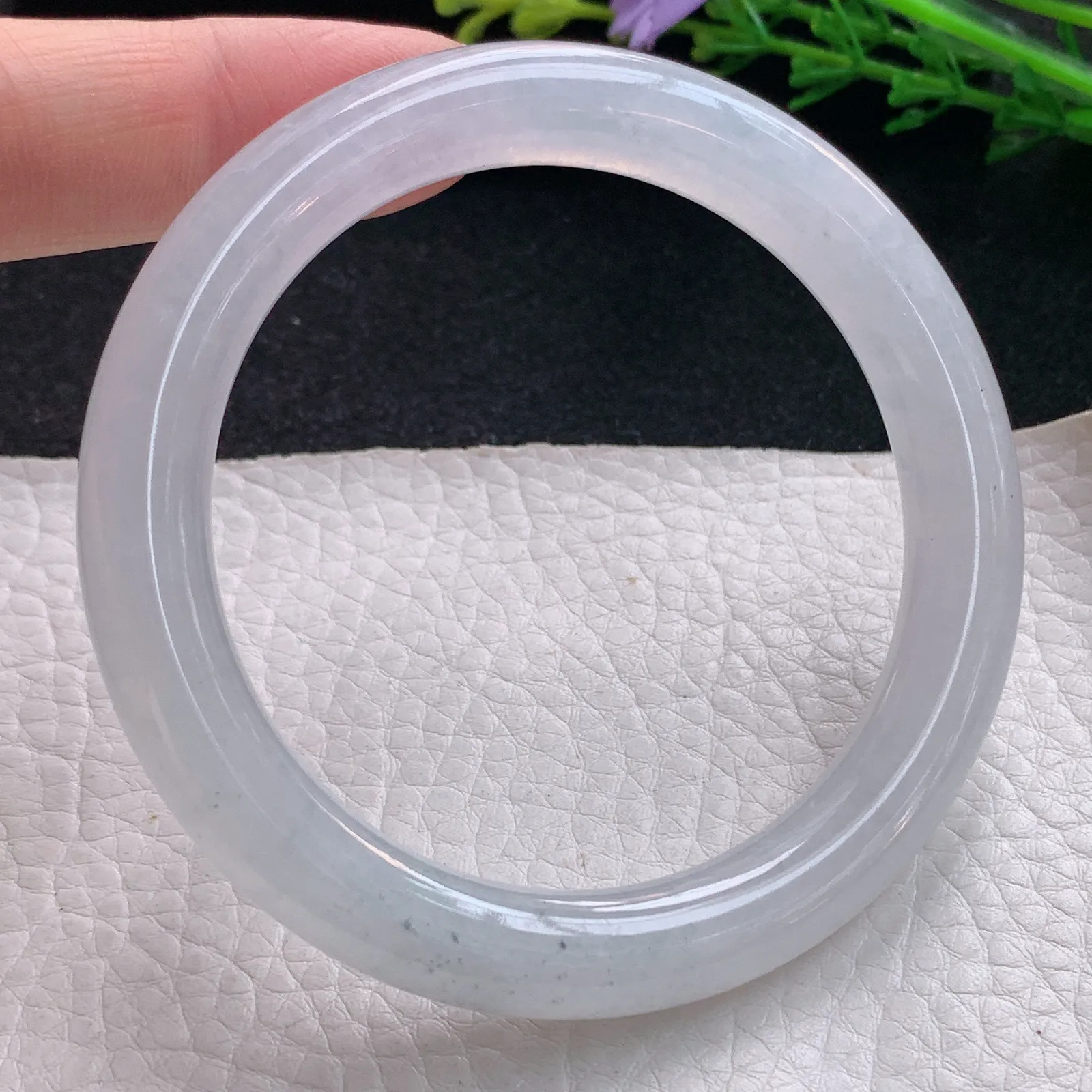 nr自然光56*9.3美人镯 翡翠a货玉手镯冰润圆条珠宝玉手环