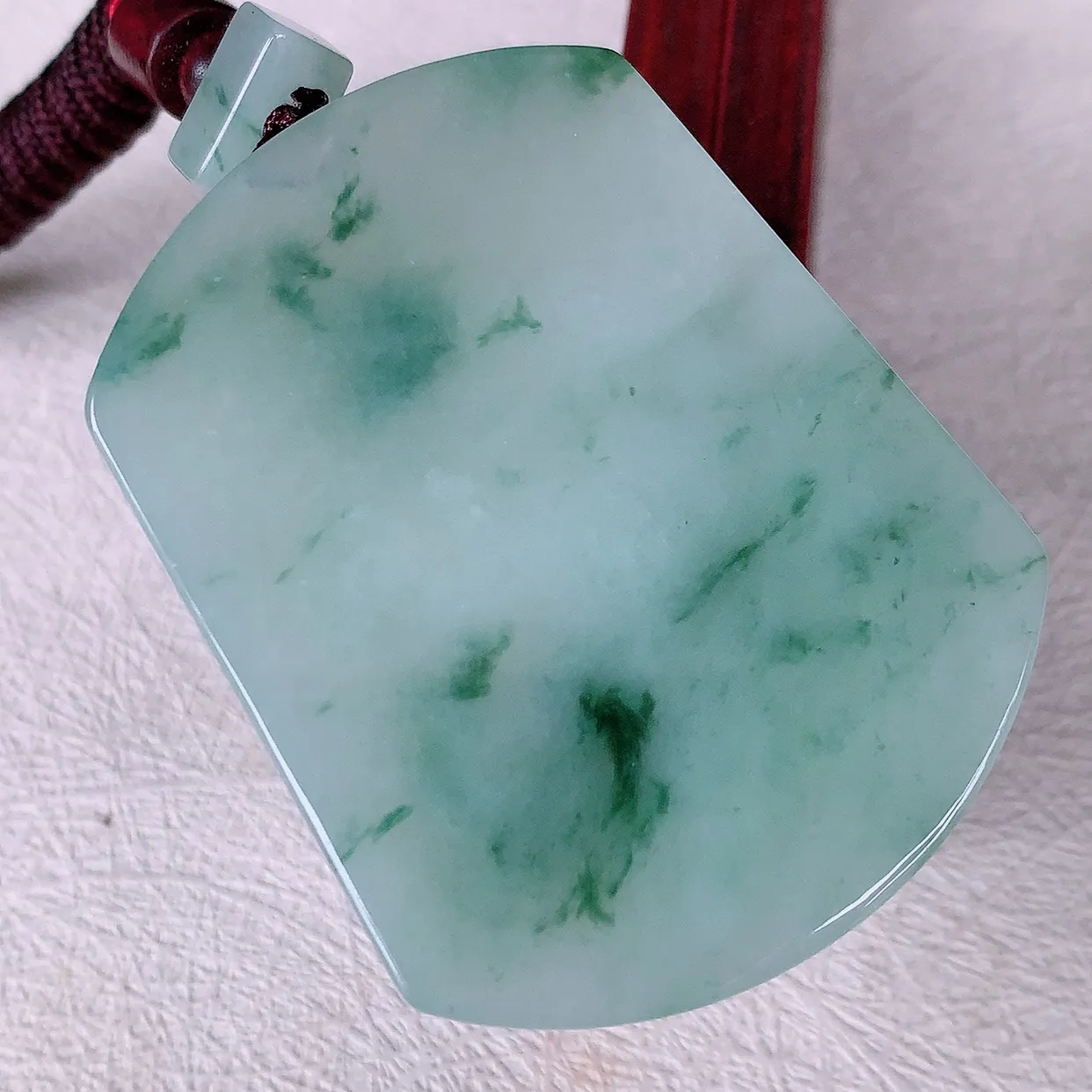 自然光实拍，冰飘花翡翠平安无事牌吊坠，平平安安，无事牌翠色灵动，佩戴平安时尚！#46.3