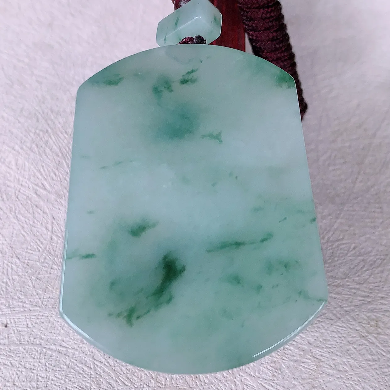 自然光实拍，冰飘花翡翠平安无事牌吊坠，平平安安，无事牌翠色灵动，佩戴平安时尚！#46.3