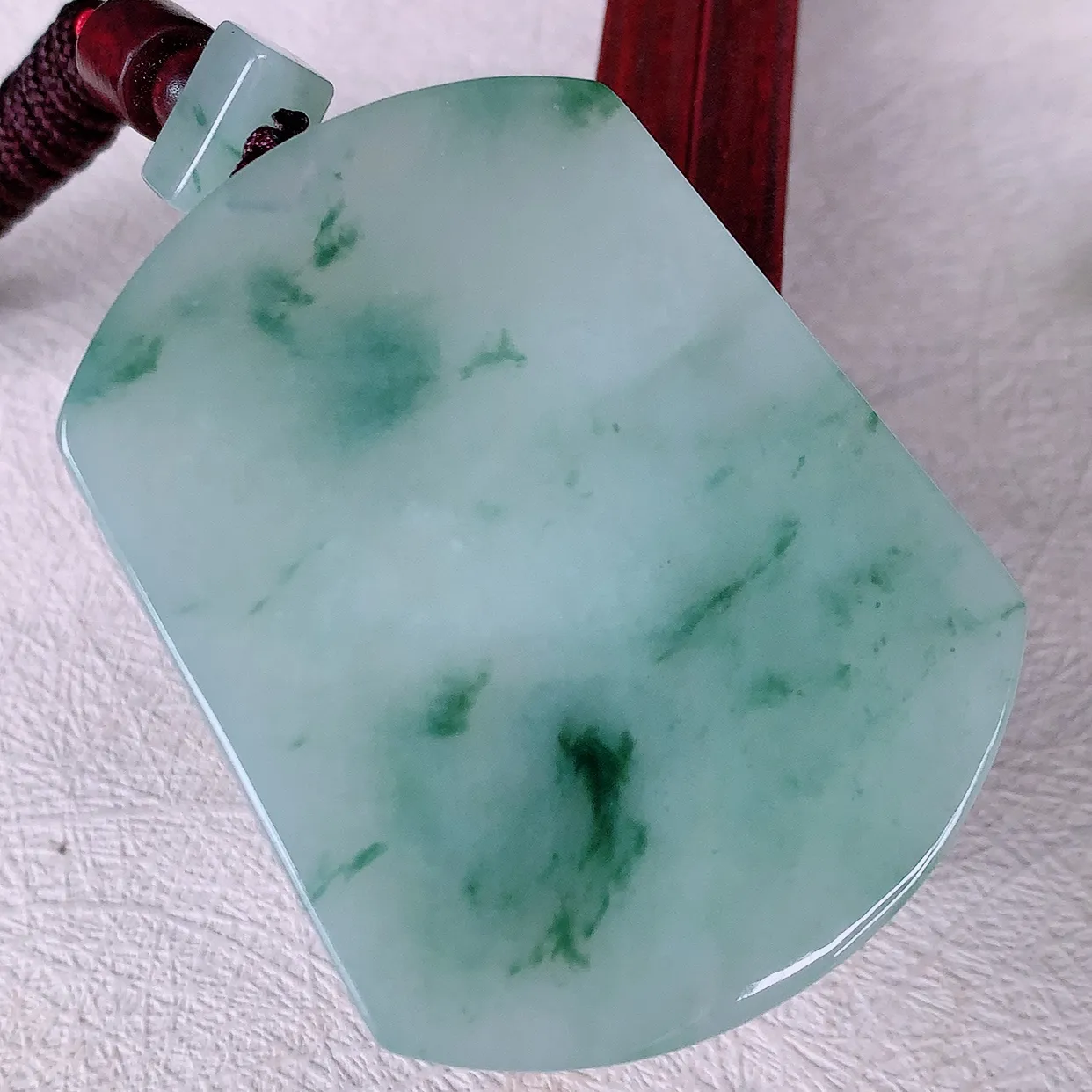 自然光实拍，冰飘花翡翠平安无事牌吊坠，平平安安，无事牌翠色灵动，佩戴平安时尚！#46.3