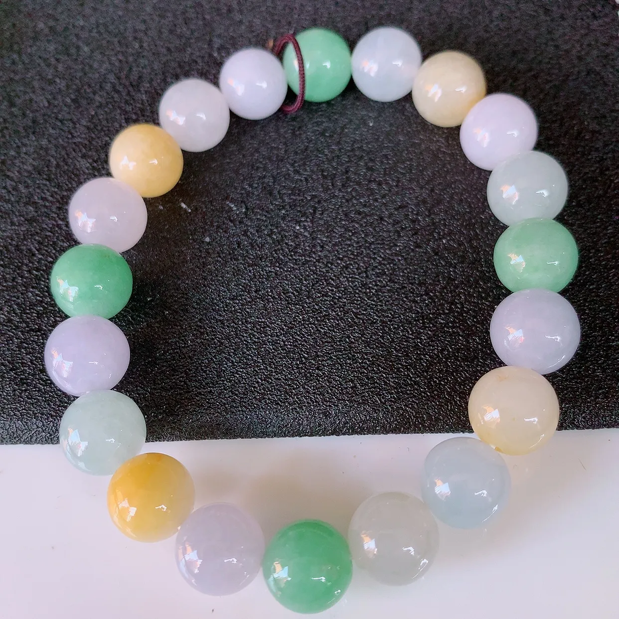 自然光实拍，冰润多宝翡翠手链，多彩翡翠手串，颜色丰富，料子细腻，高档大气，自戴送礼佳品！#46.5取