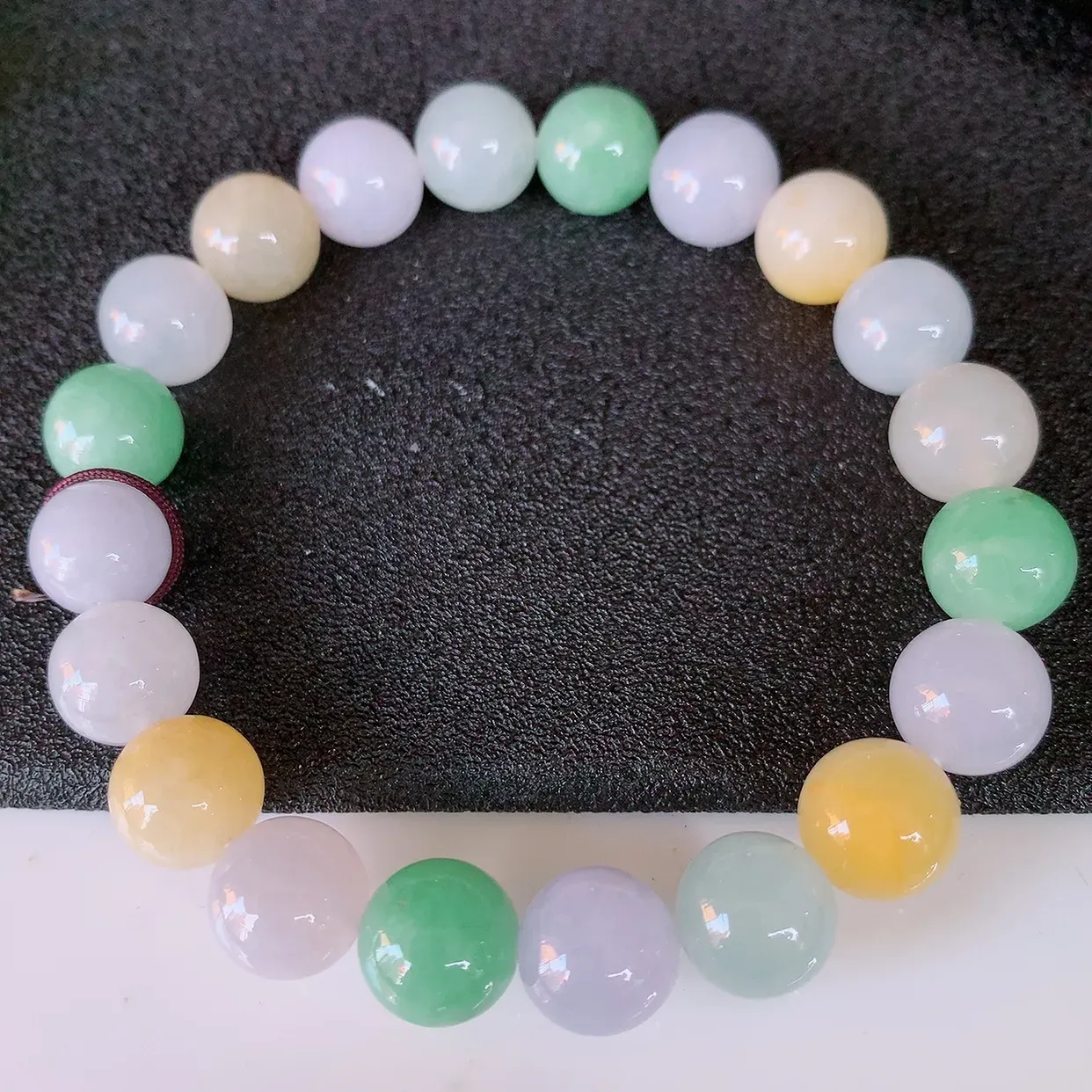 自然光实拍，冰润多宝翡翠手链，多彩翡翠手串，颜色丰富，料子细腻，高档大气，自戴送礼佳品！#46.5取