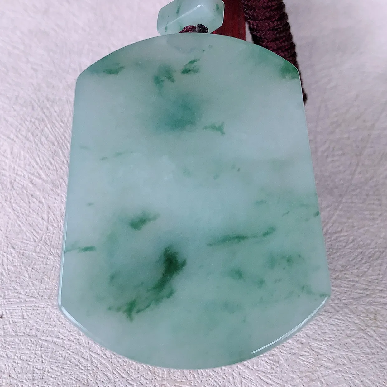 自然光实拍，冰飘花翡翠平安无事牌吊坠，平平安安，无事牌翠色灵动，佩戴平安时尚！#46.3