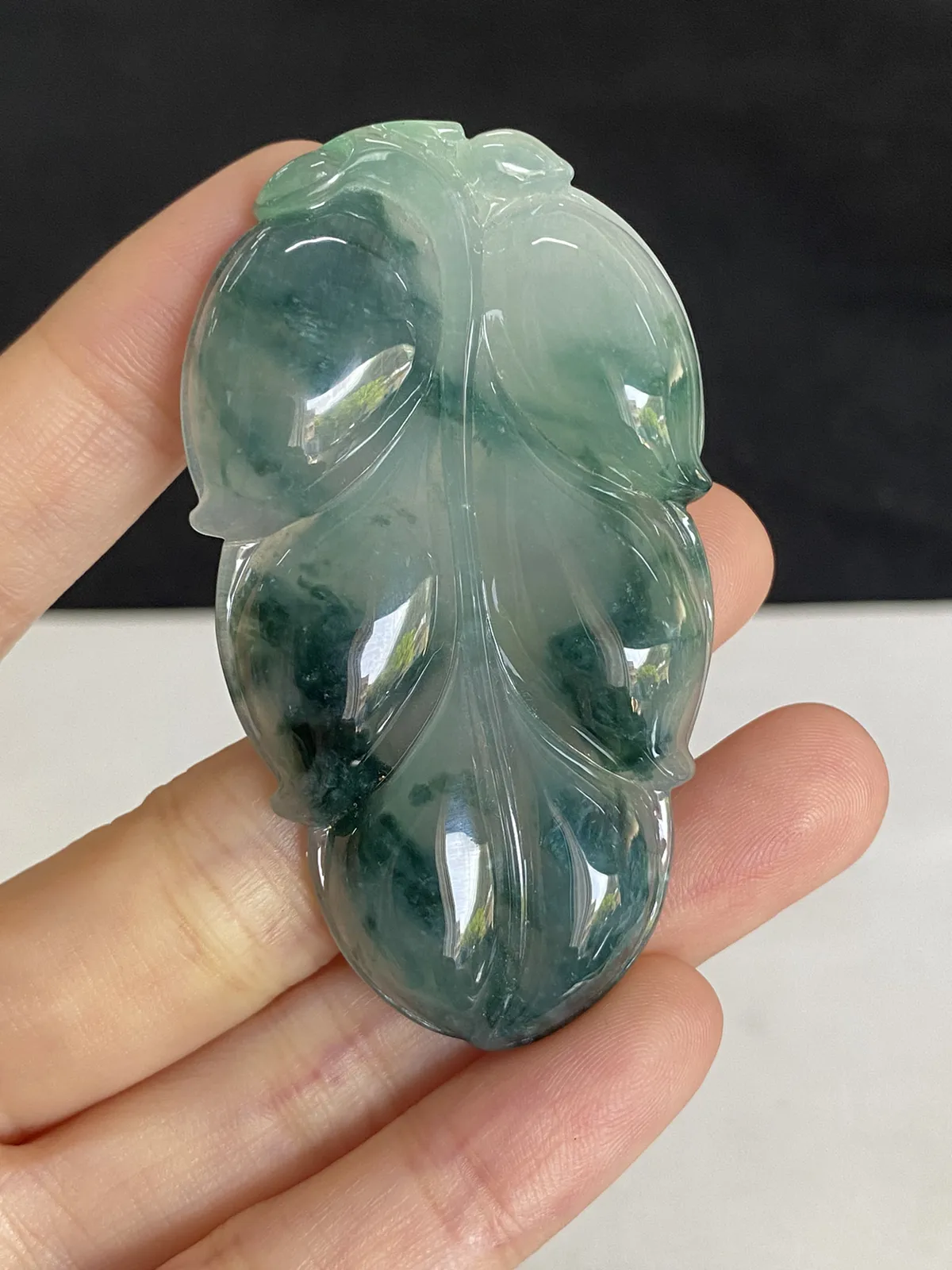 翡翠糯化种飘绿叶子