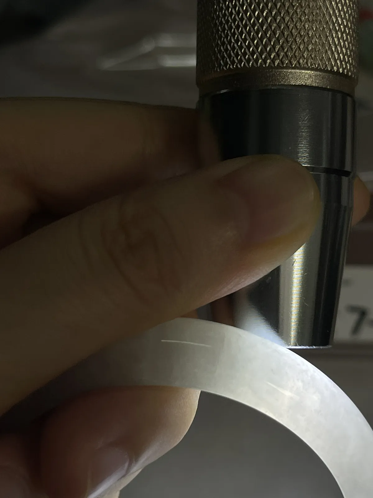 正圈52.5圈口，翡翠冰糯种白色手镯