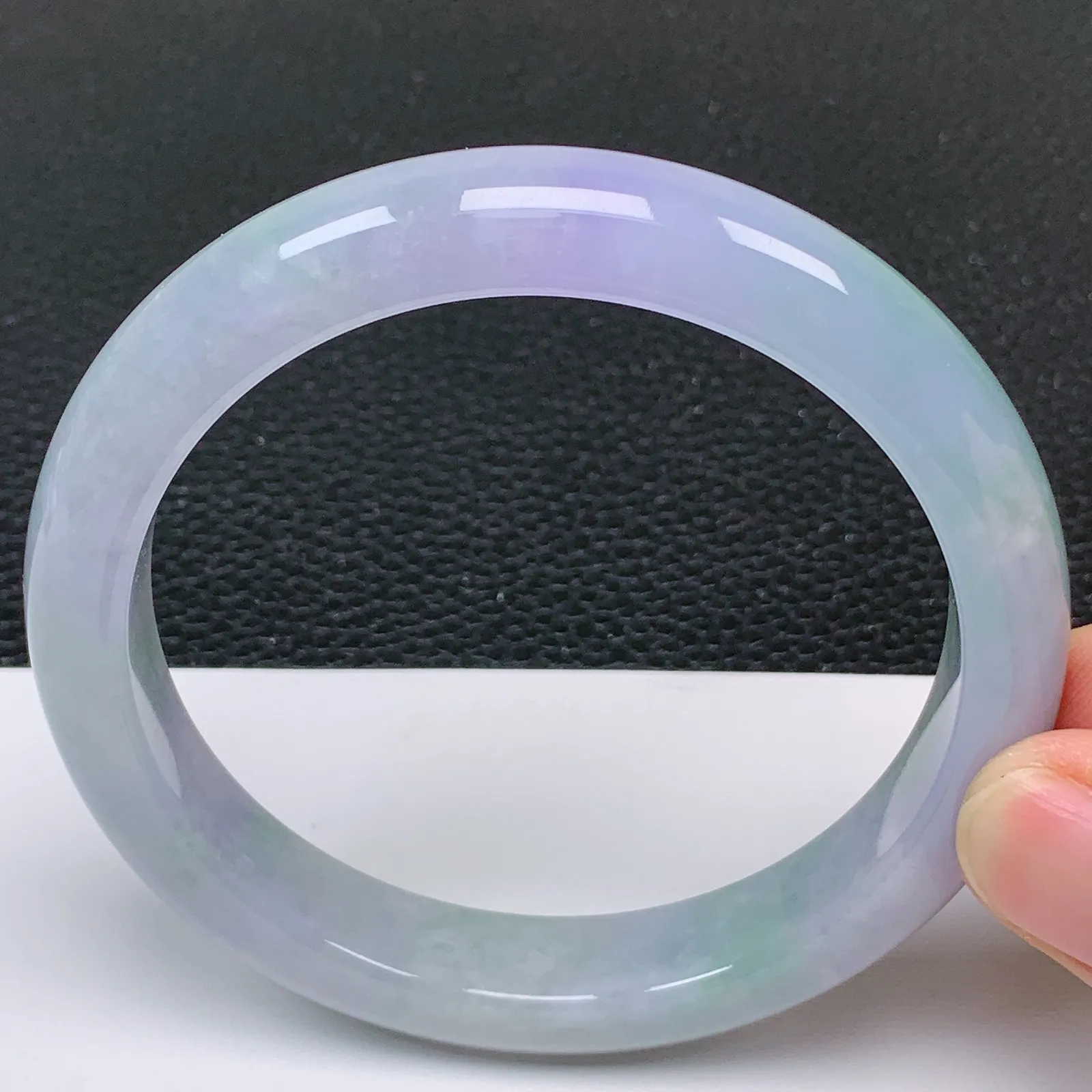 62～63大圈口 翡翠A货老坑紫罗兰手镯