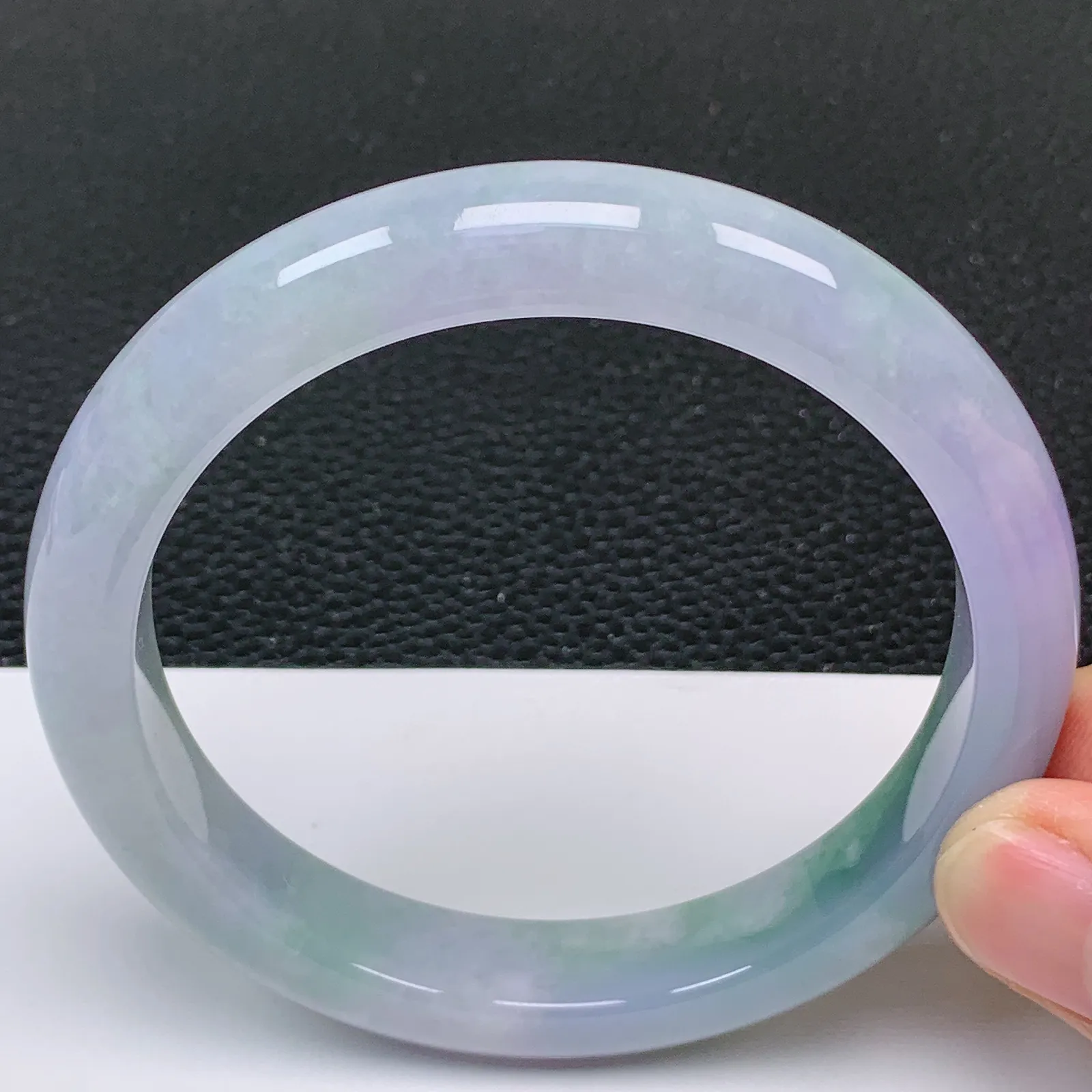 62～63大圈口 翡翠A货老坑紫罗兰手镯