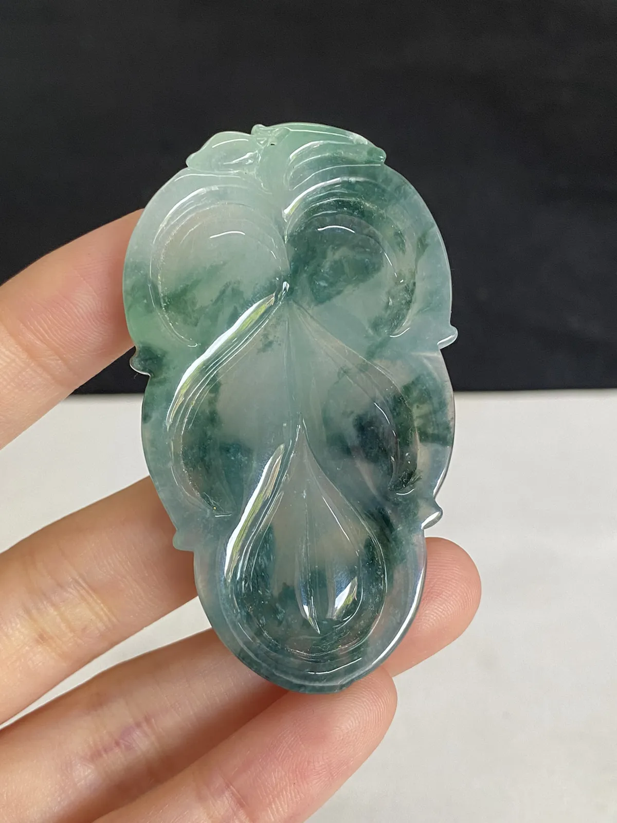 翡翠糯化种飘绿叶子