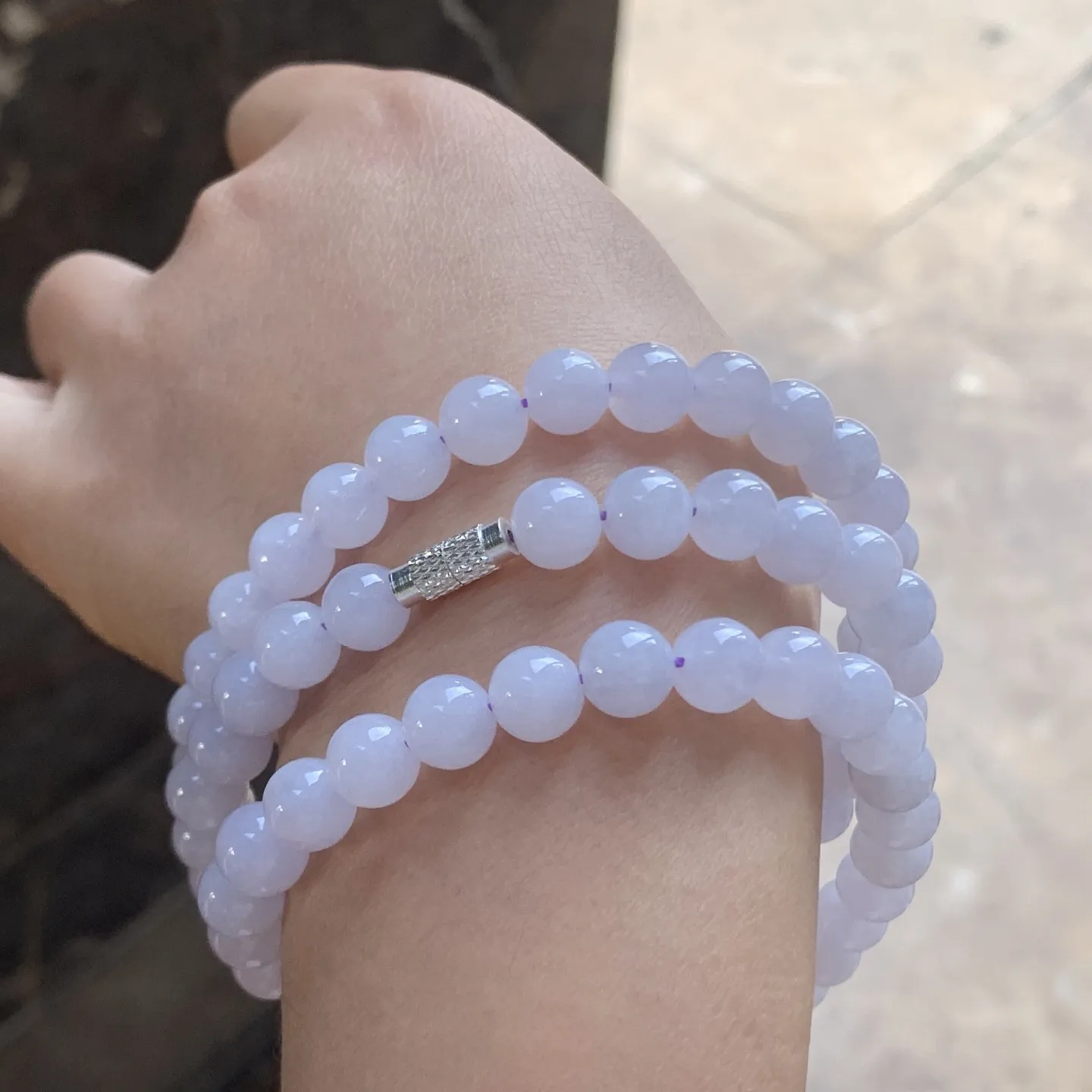 紫罗兰珠链^_^玉质温润 细腻