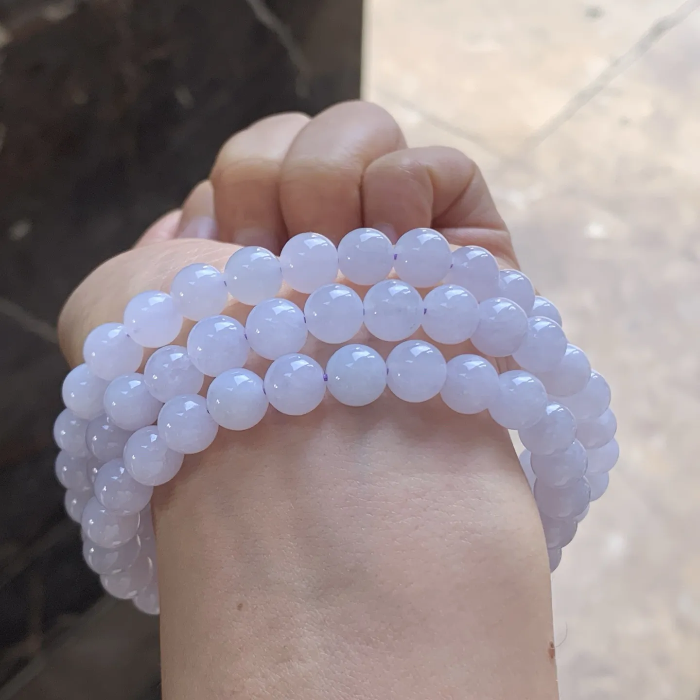 紫罗兰珠链^_^玉质温润 细腻