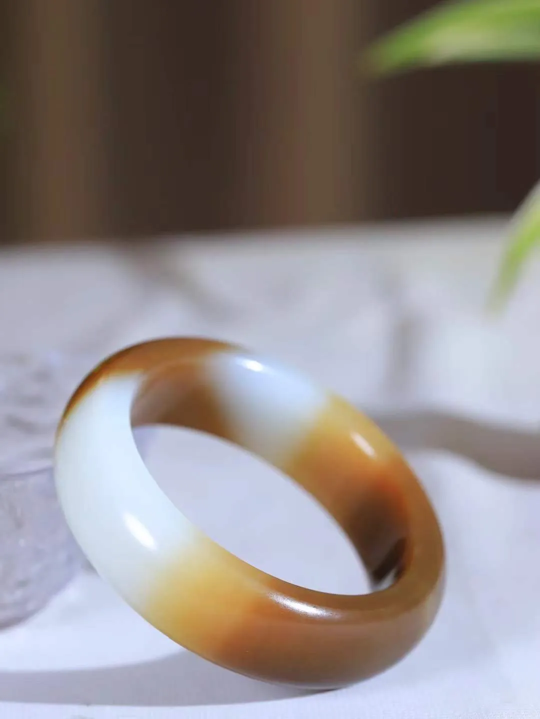 【暖玉生香·手镯】

收藏级和田玉糖白玉手镯，质地油润细腻，色泽高贵典雅，镯型古朴典雅。在诗情画意的雨巷相遇，你是我腕间的一抹风情，有你眸有深情，清风荡漾湖间静水，我愿俯身低眉，在烟波涟漪处，寻你深情倩影。内径52mm尺寸17.5-9.8mm重81.6克  69120858A