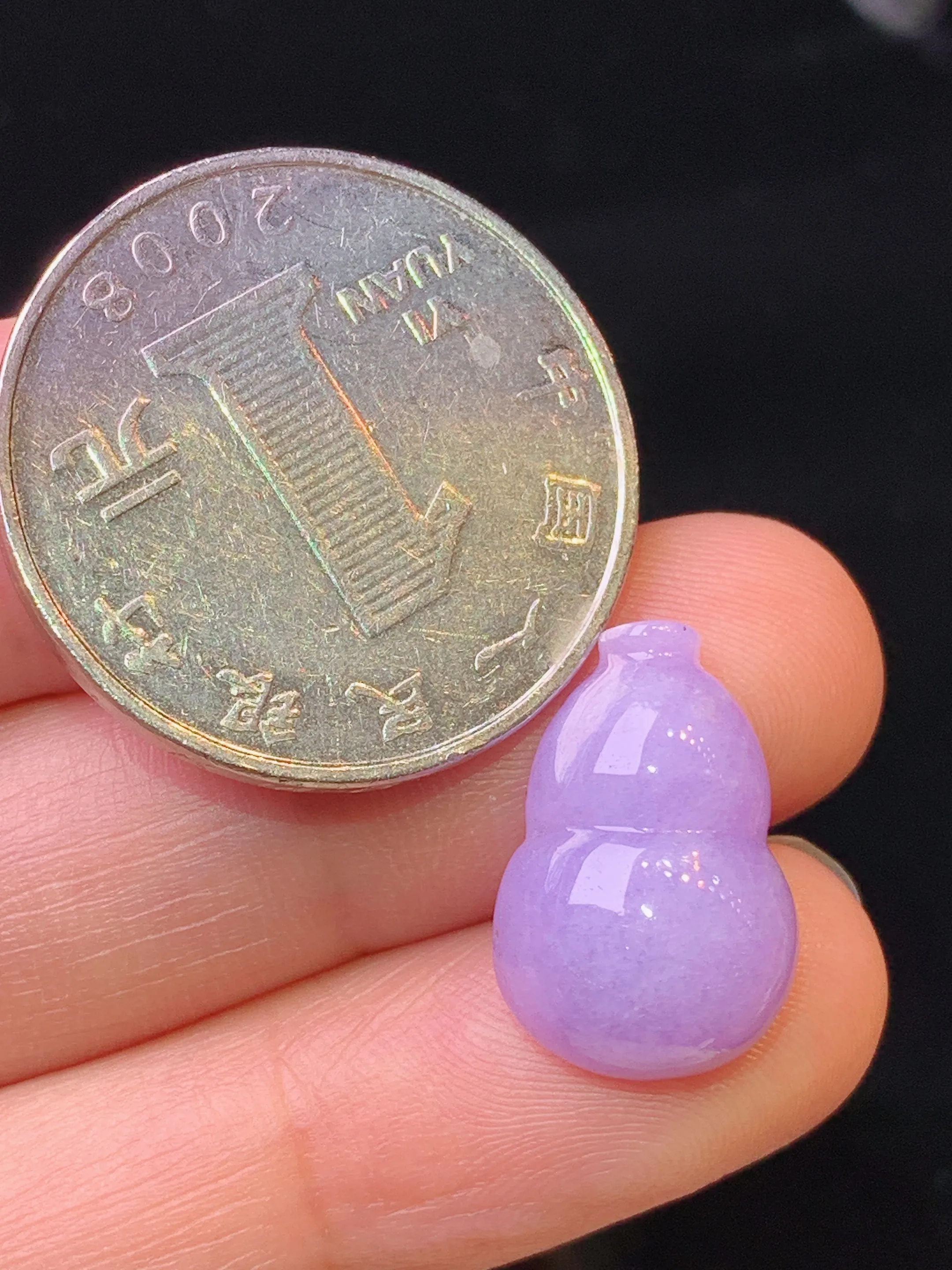 镶嵌款 紫罗兰葫芦吊坠 玉质细腻 水润亮眼 色泽艳丽 整体尺寸17*11.5*6.3