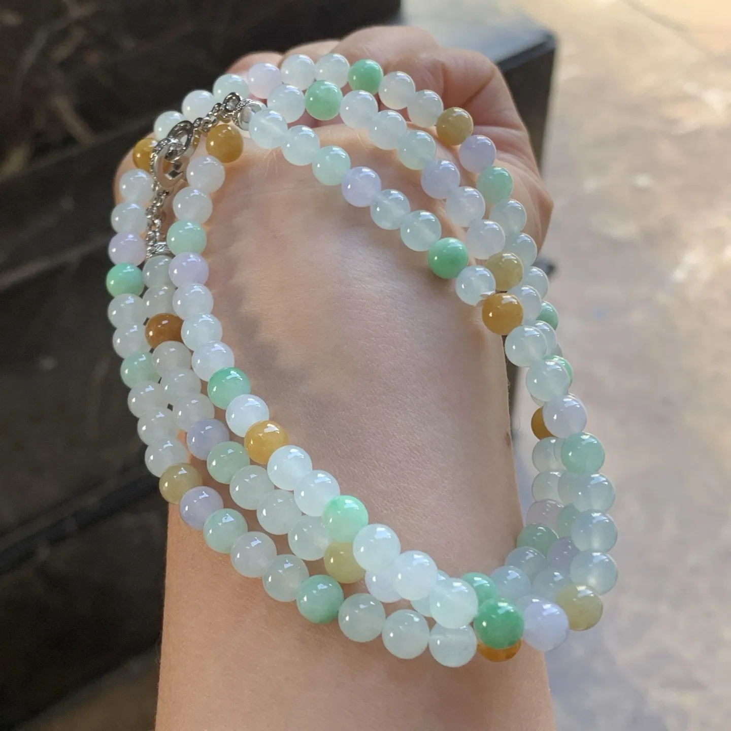 多彩珠链^_^玉质温润 清新