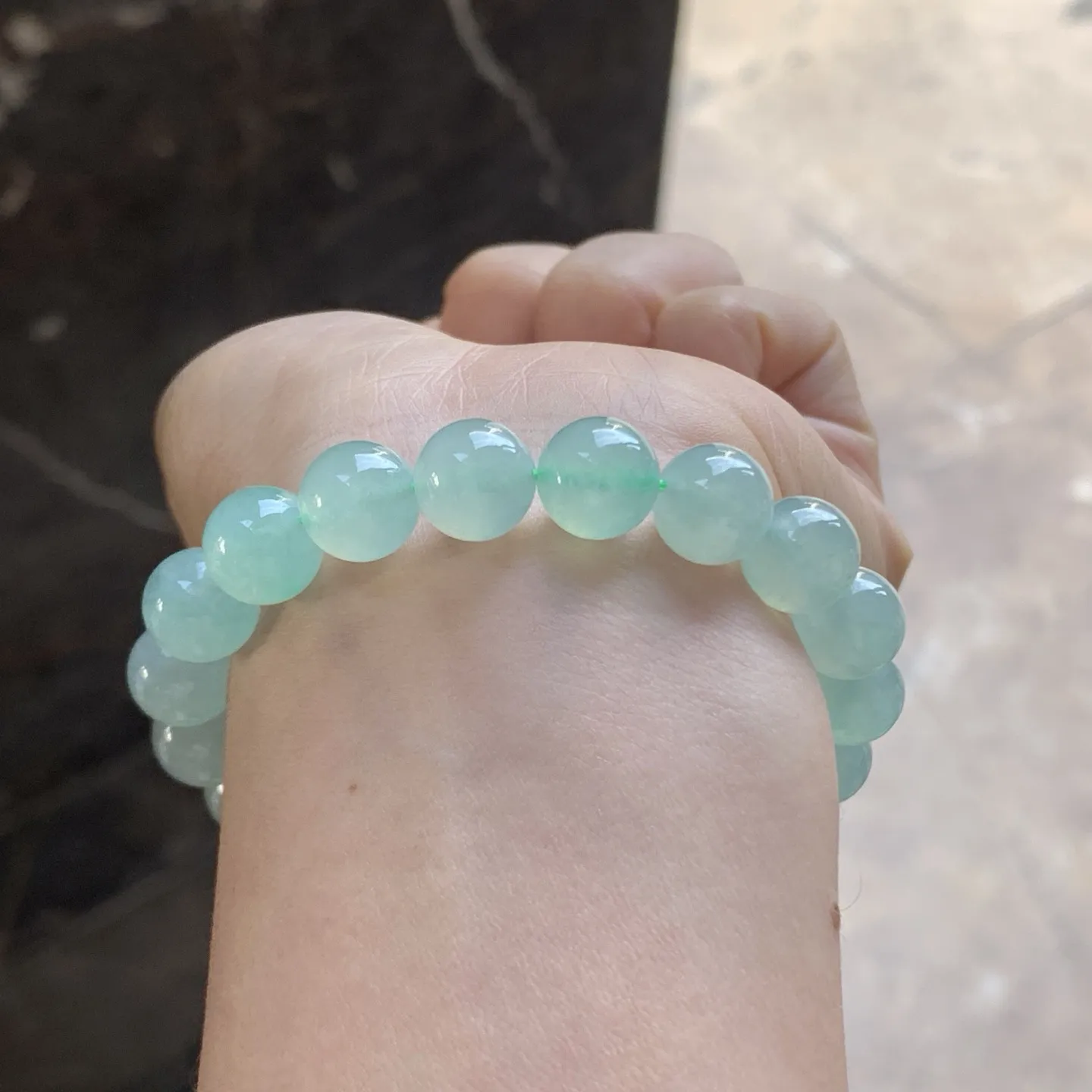 冰晴绿珠串^_^冰透 清新